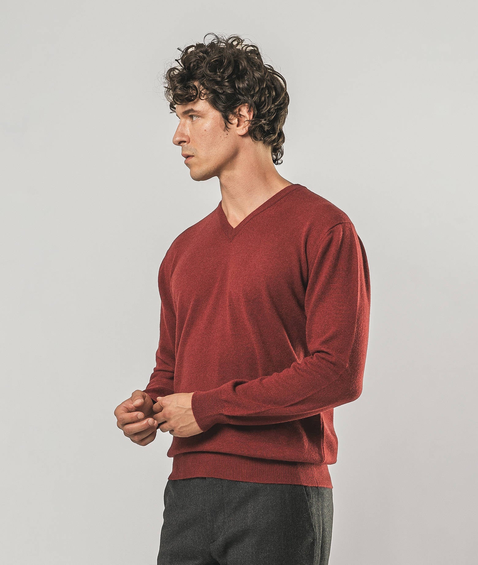 V-Neck Cashmere Sweater Stoccolma Navy V Neck