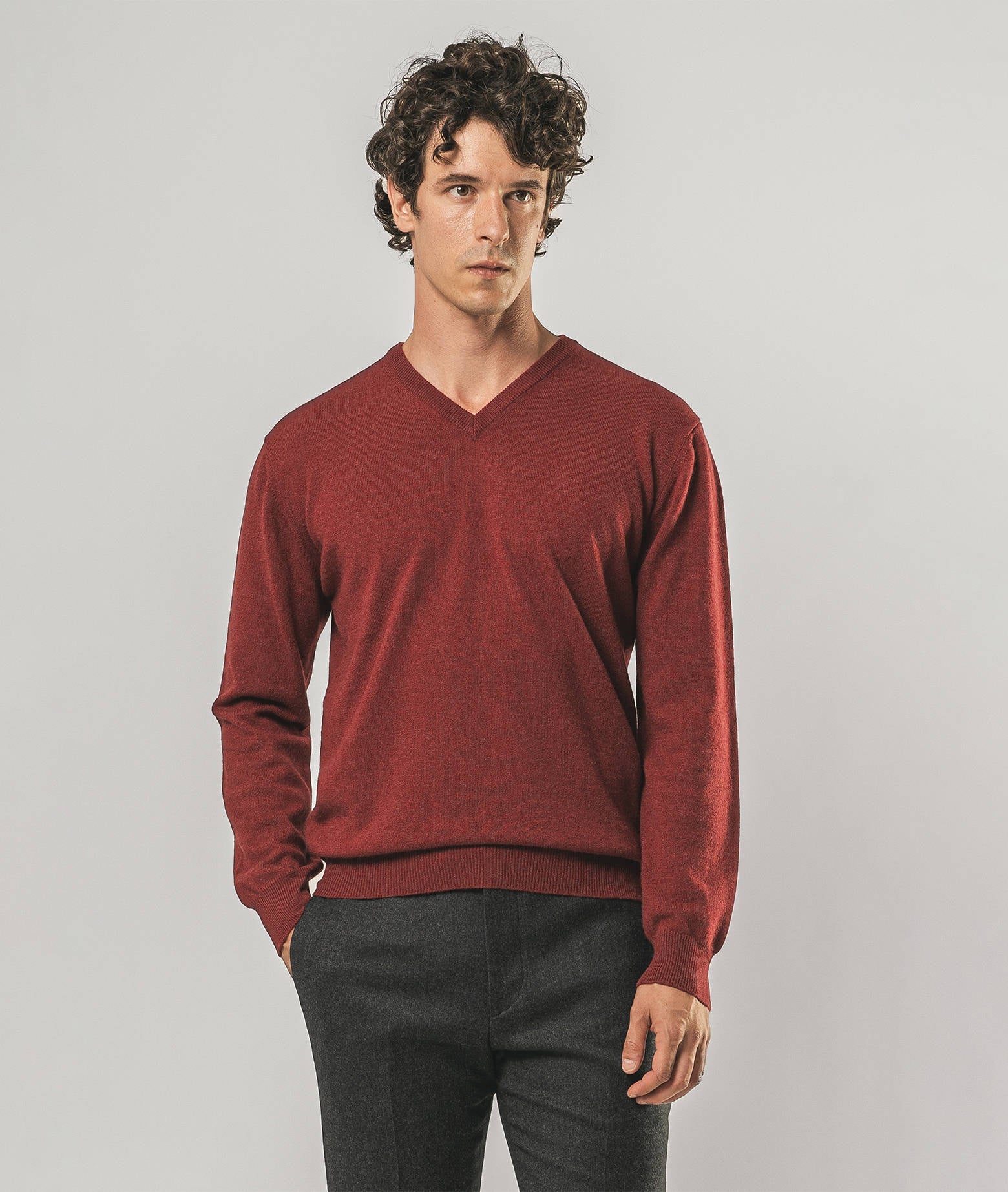 V-Neck Cashmere Sweater Stoccolma Navy V Neck