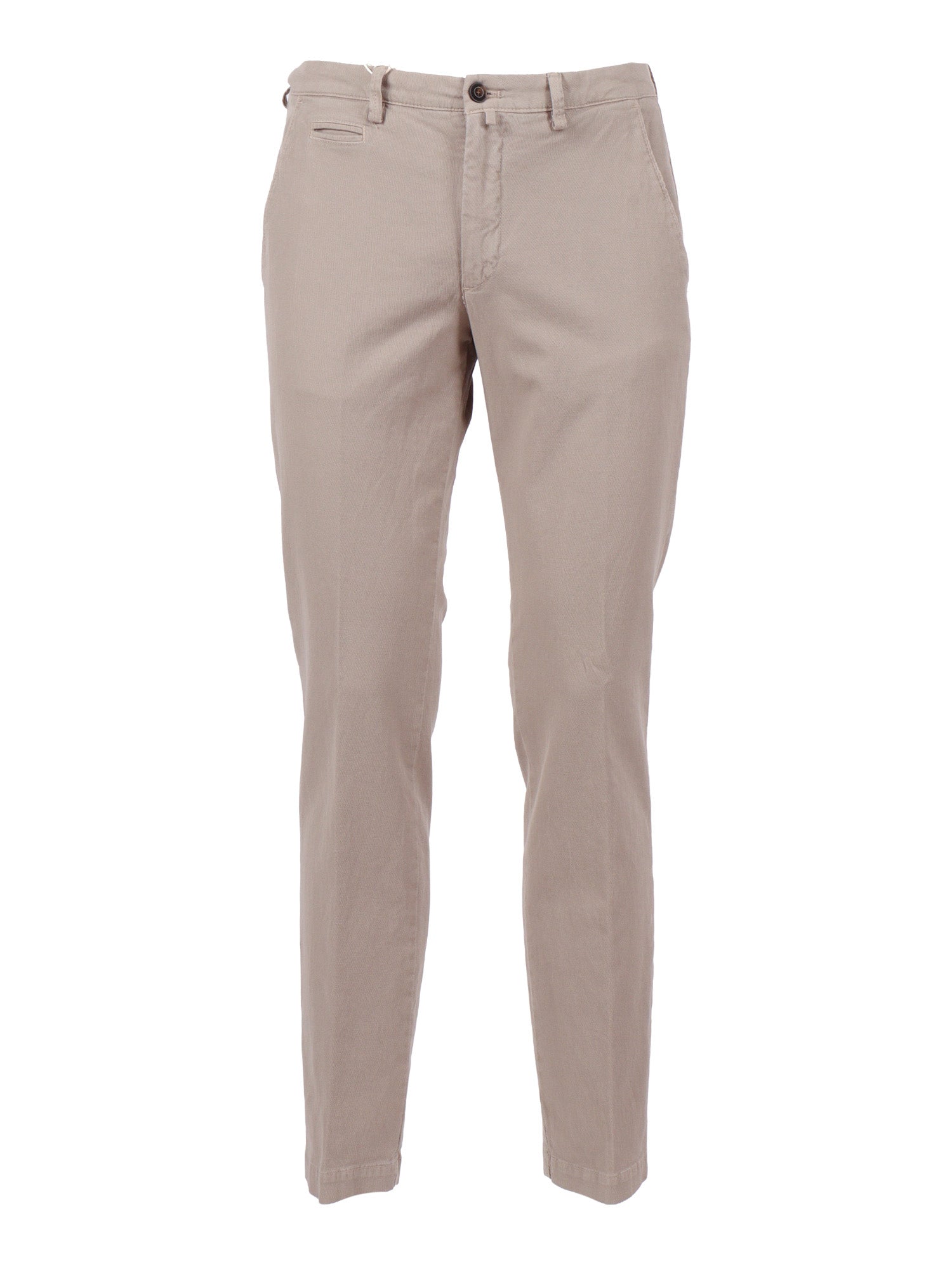 TROUSERS Beige Cotton Linen Elastane Pant