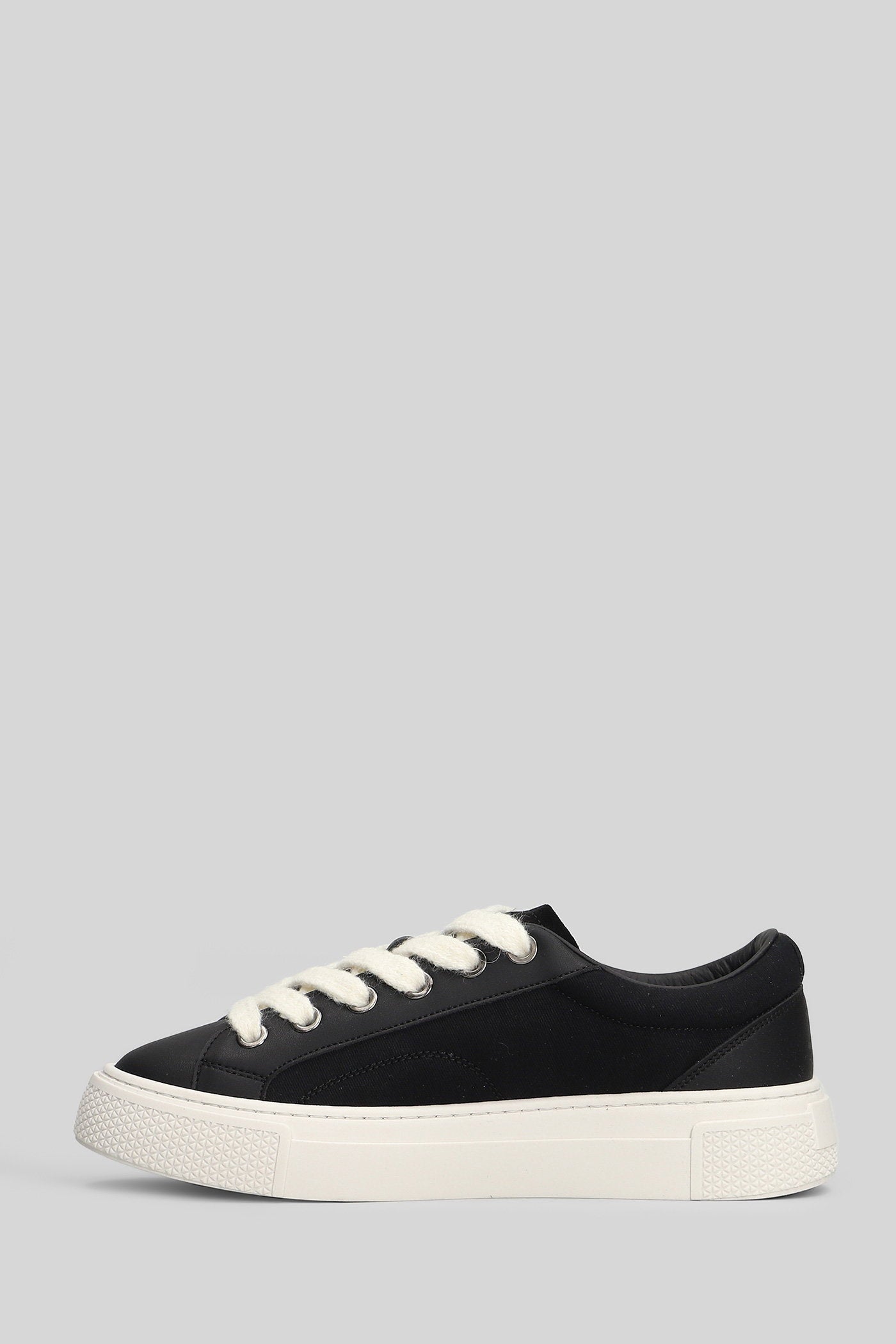 Piper Sneakers in black leather and fabric Scarpe