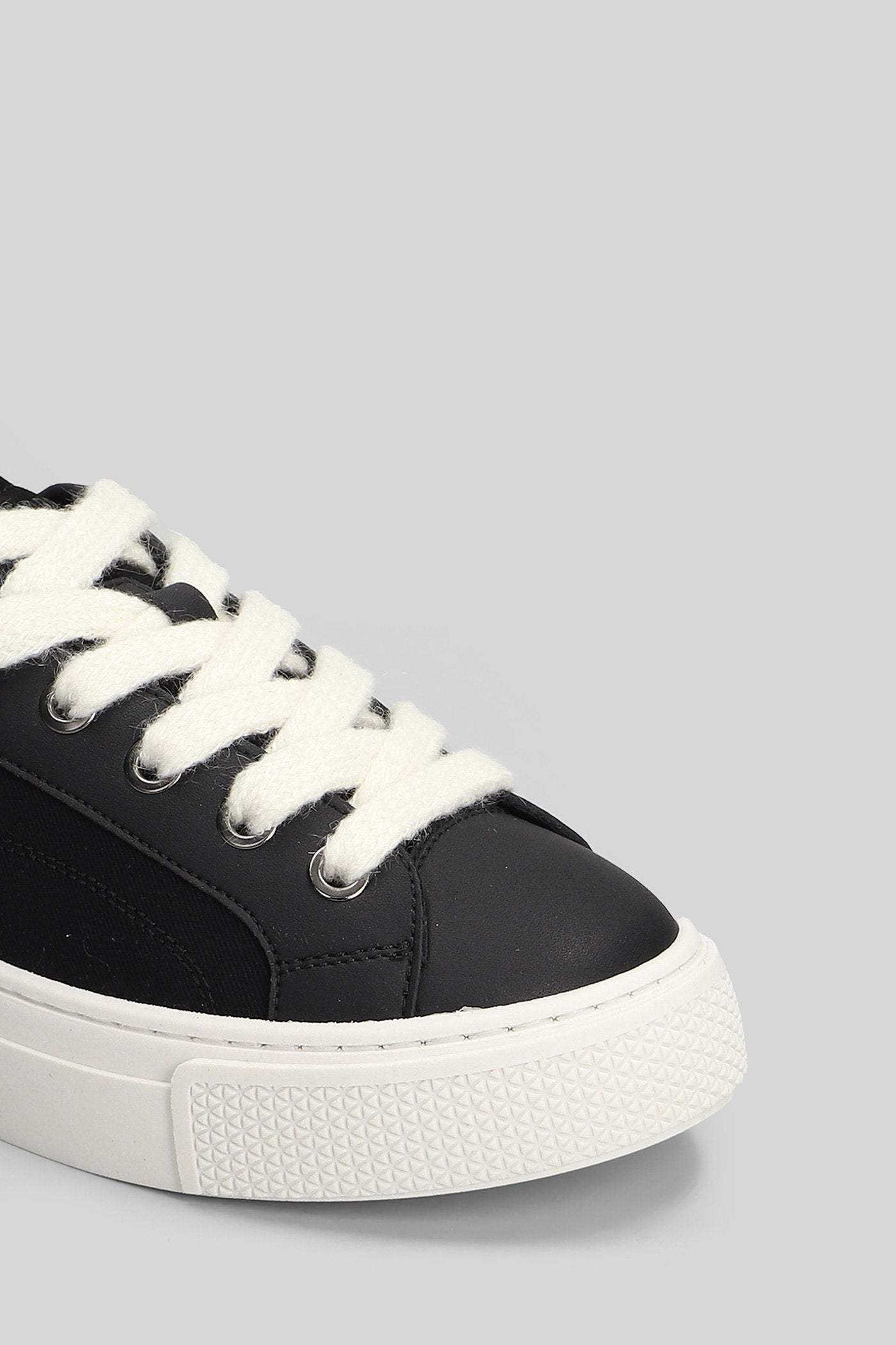 Piper Sneakers in black leather and fabric Scarpe