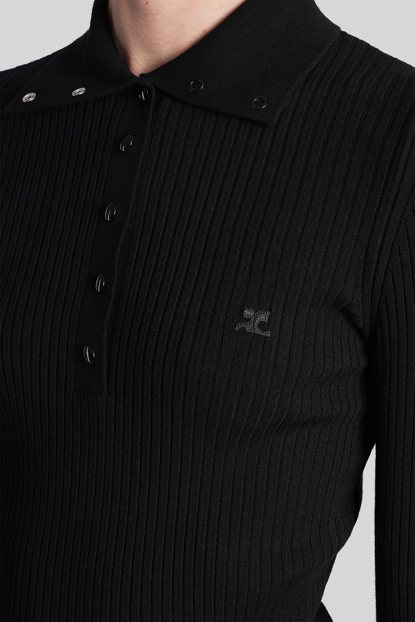Polo in black viscose Abbigliamento
