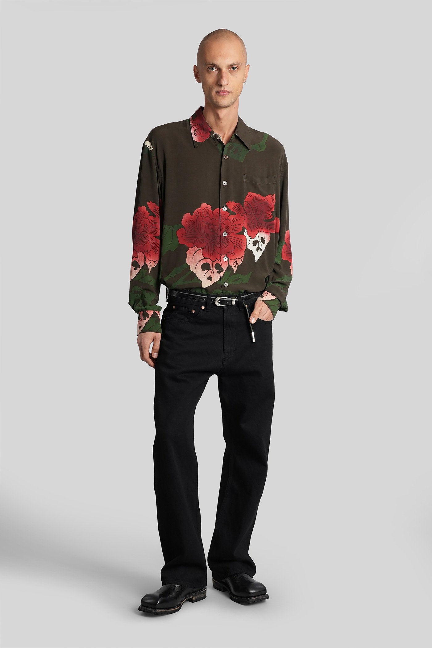 Shirt In Green Rayon Abbigliamento