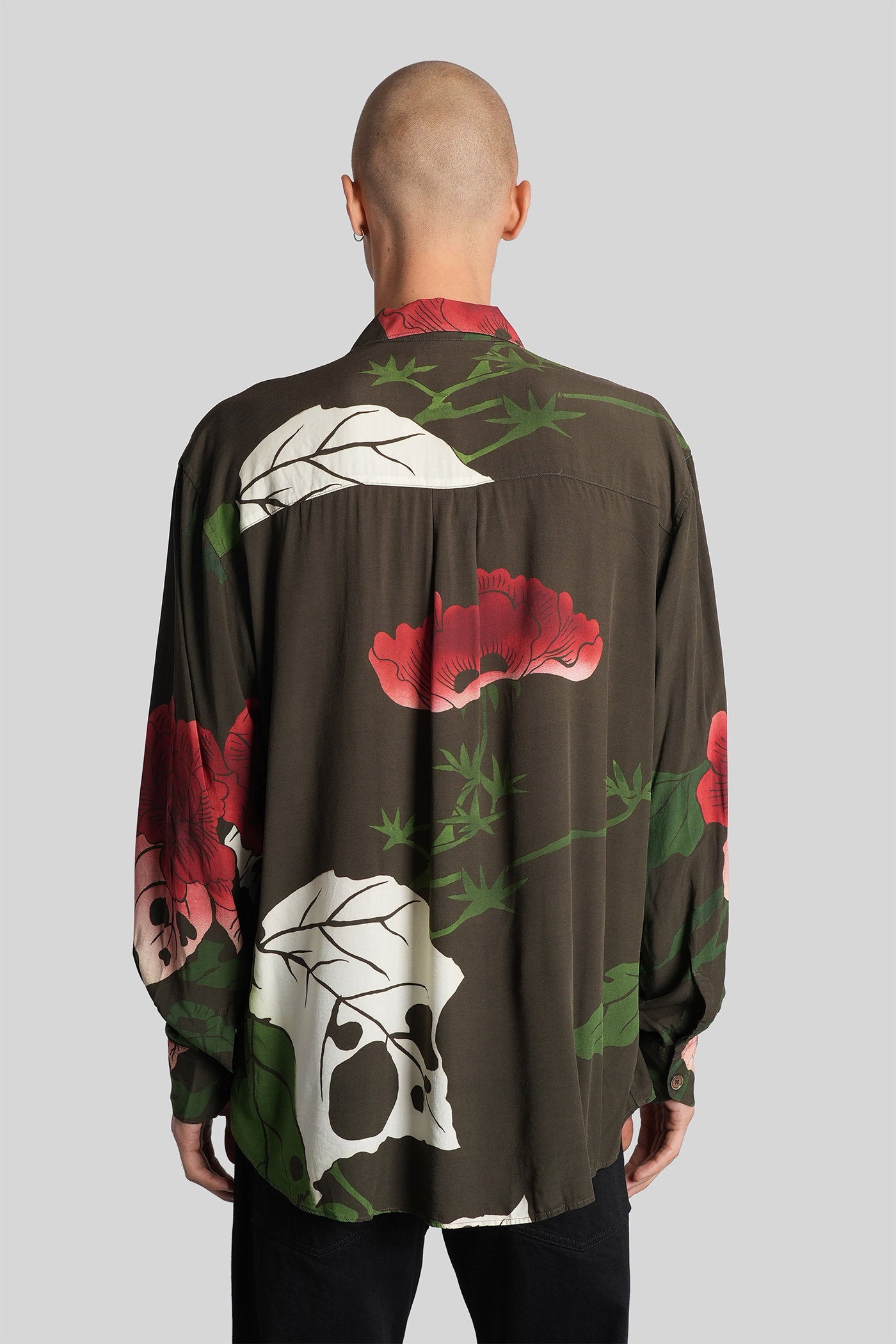 Shirt In Green Rayon Abbigliamento