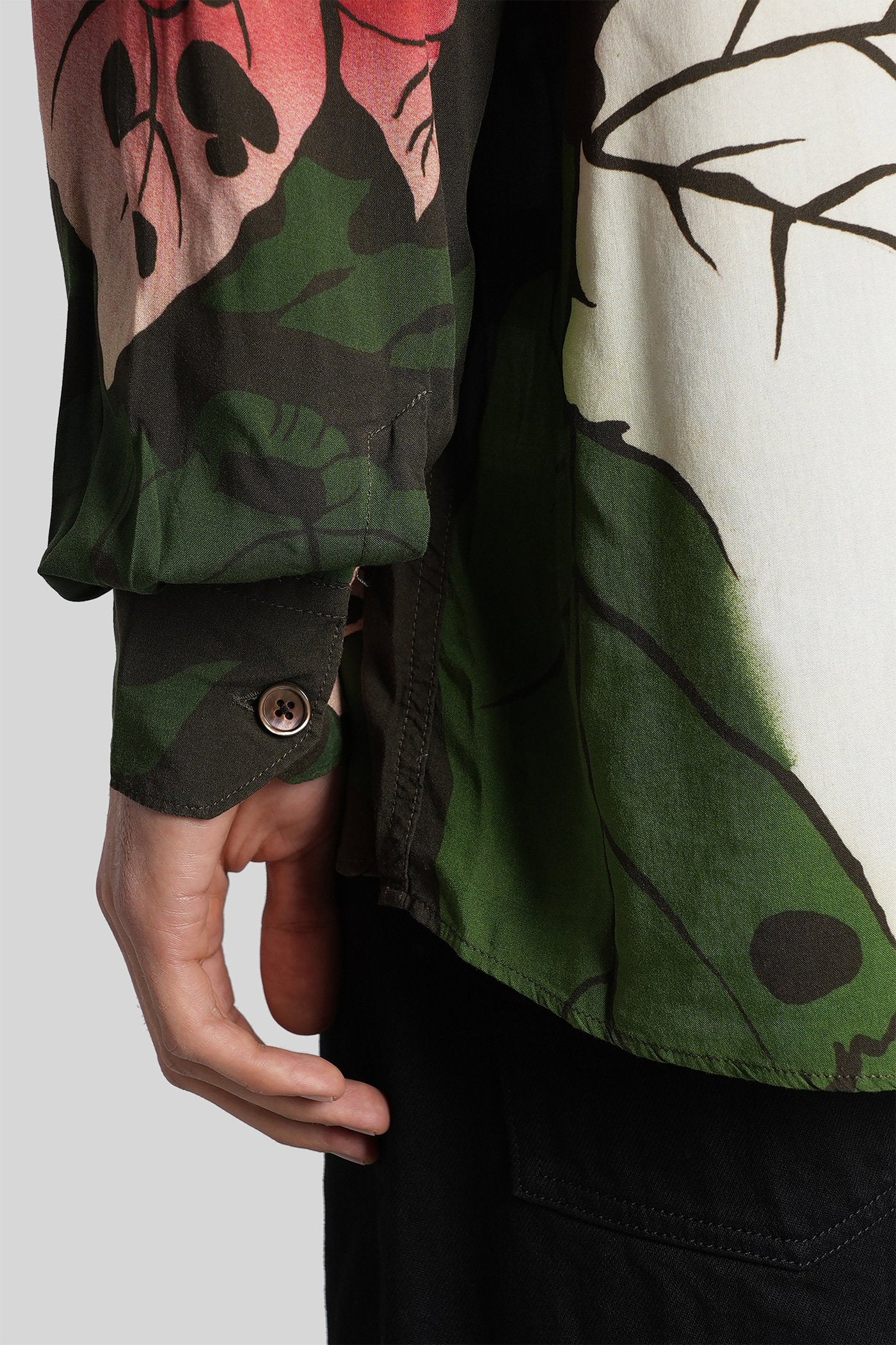Shirt In Green Rayon Abbigliamento