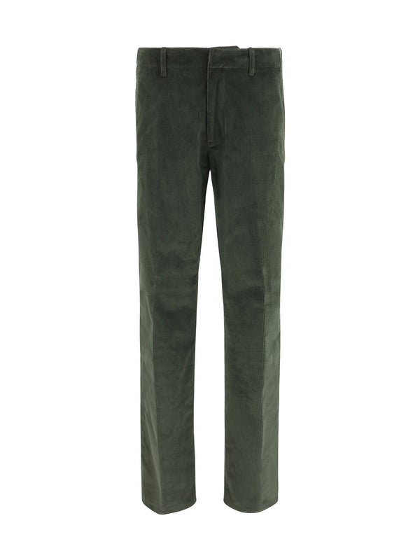 Corduroy Pants Roma Moss Green Cotton Trousers