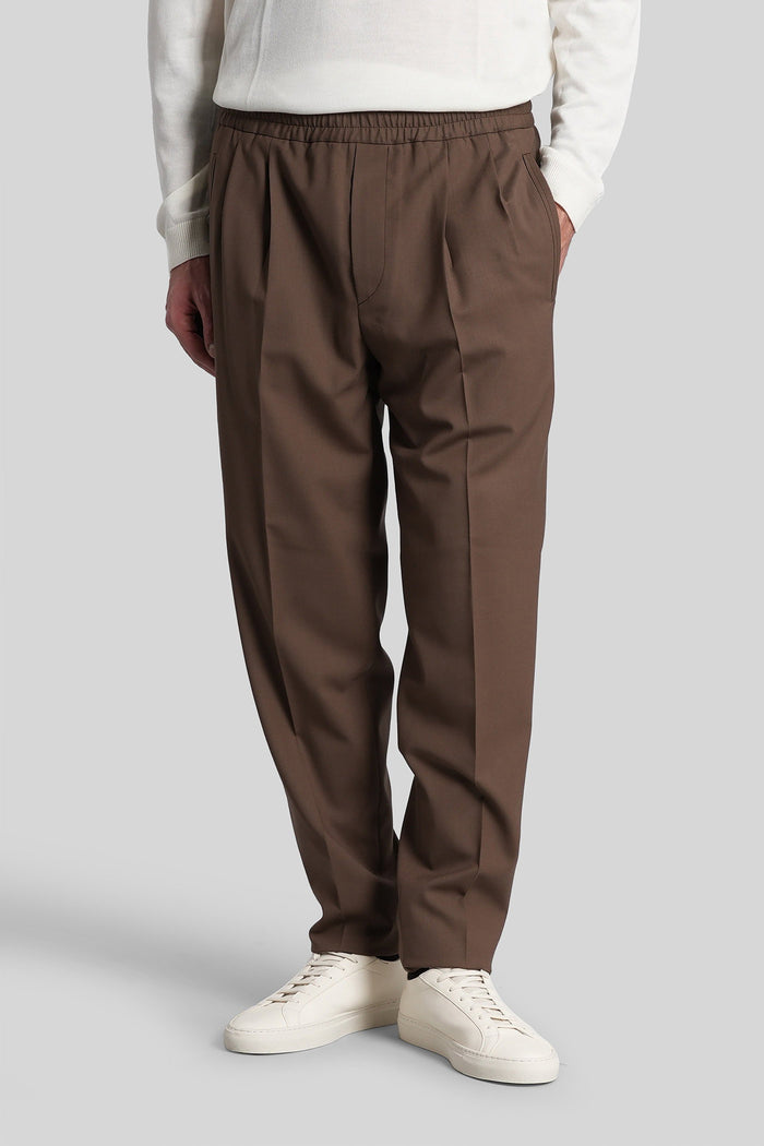 Pants in brown polyester Abbigliamento