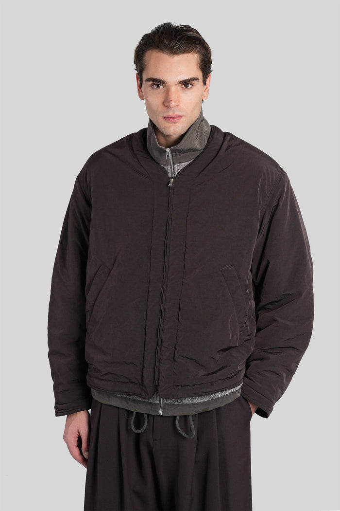 Bomber Jacket in brown polyamide Abbigliamento