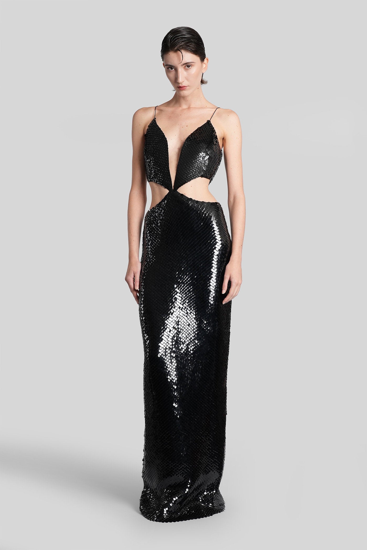 Long dress in black viscose Abbigliamento