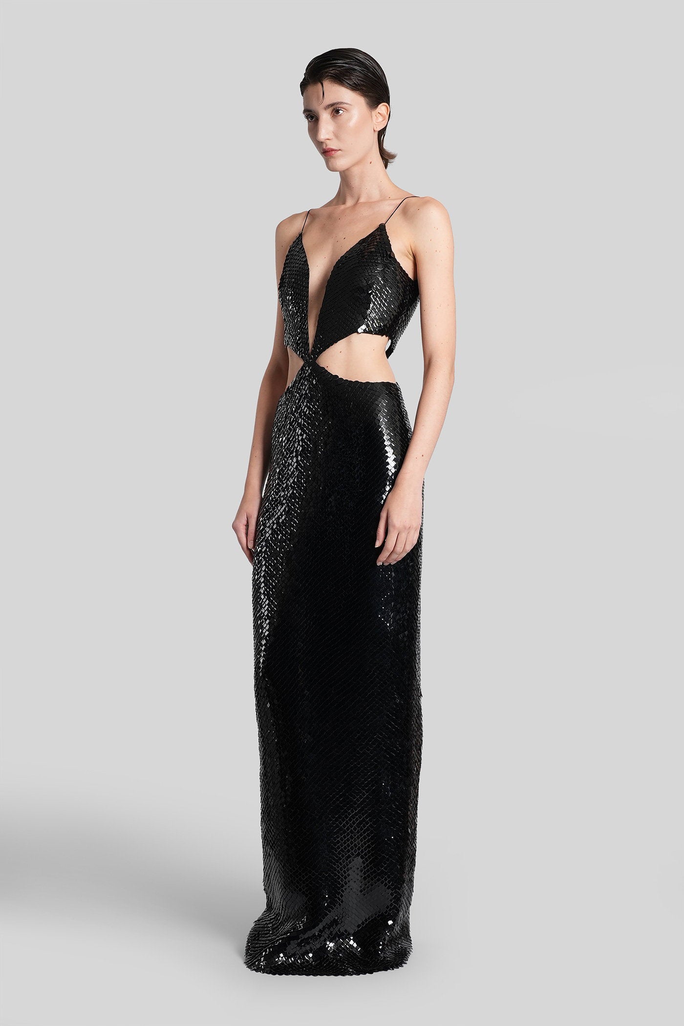 Long dress in black viscose Abbigliamento