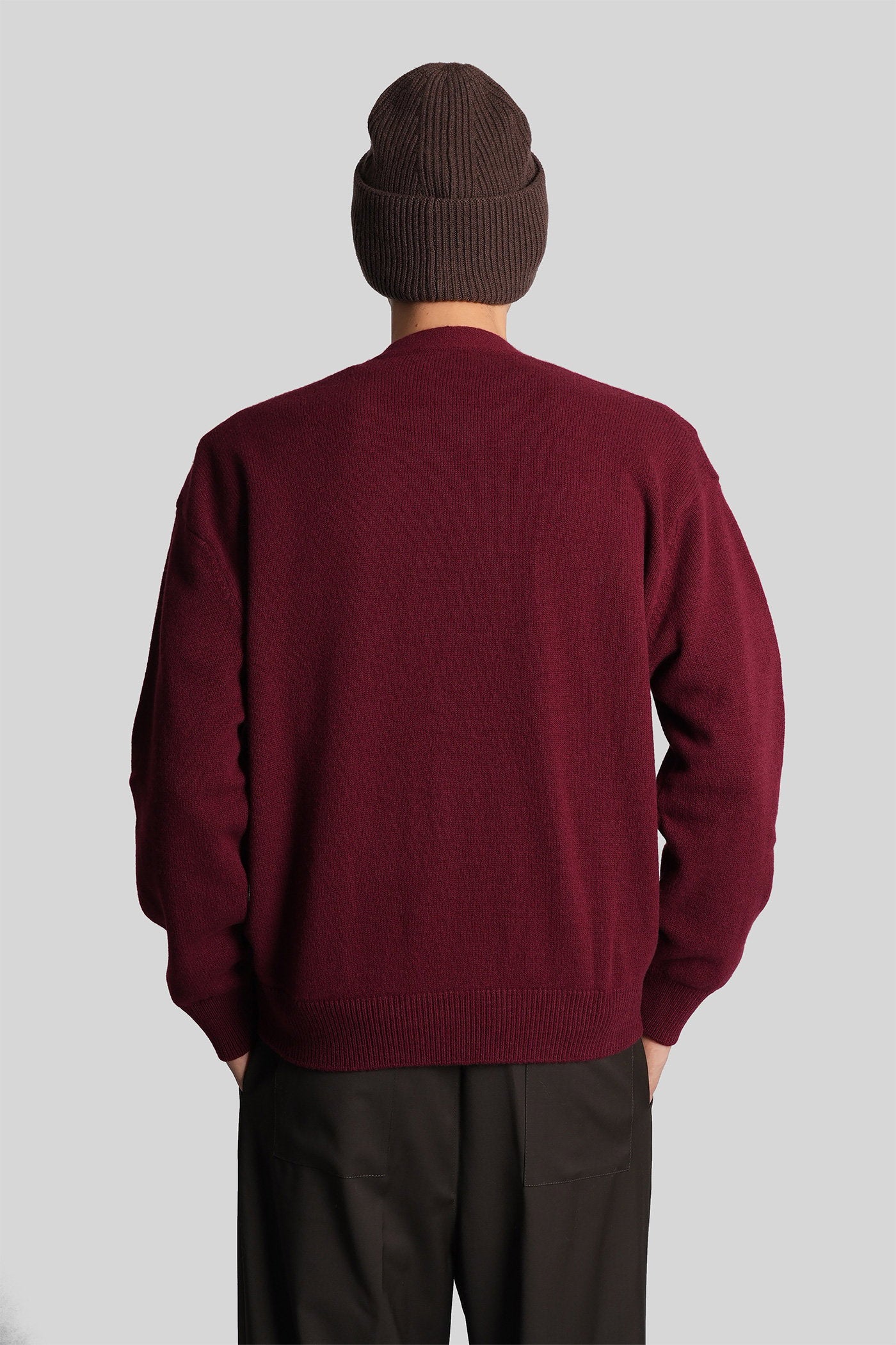 Cardigan in bordeaux wool Abbigliamento