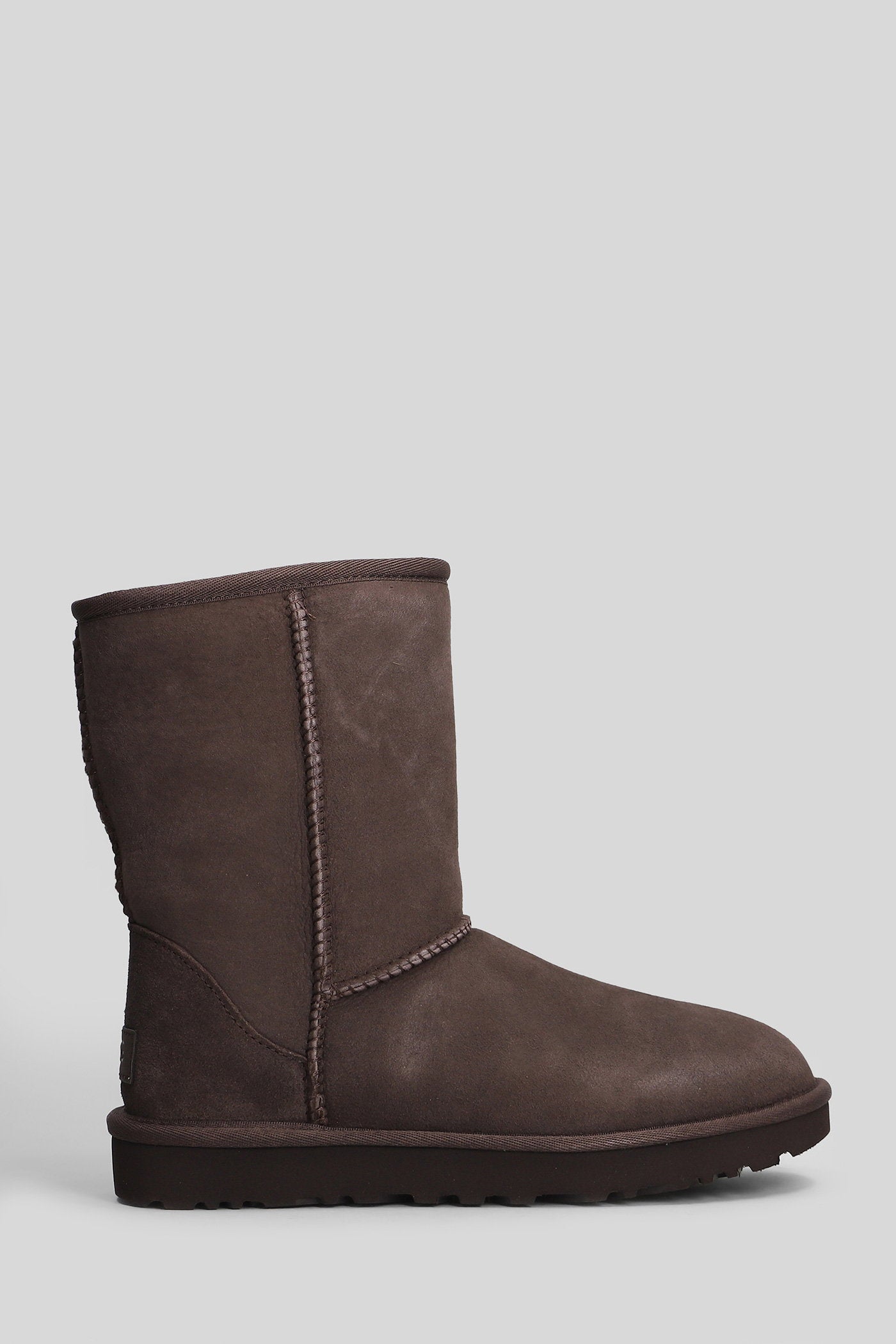 Classic Short II low heels Ankle boots in brown suede Scarpe