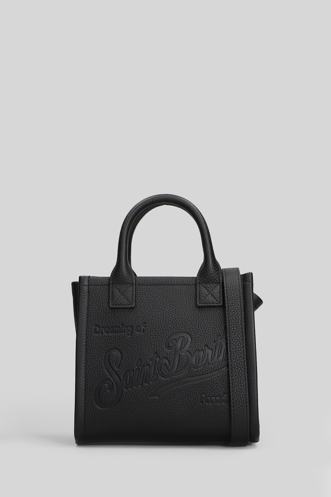 Vanity bag mini Tote in black leather Borse