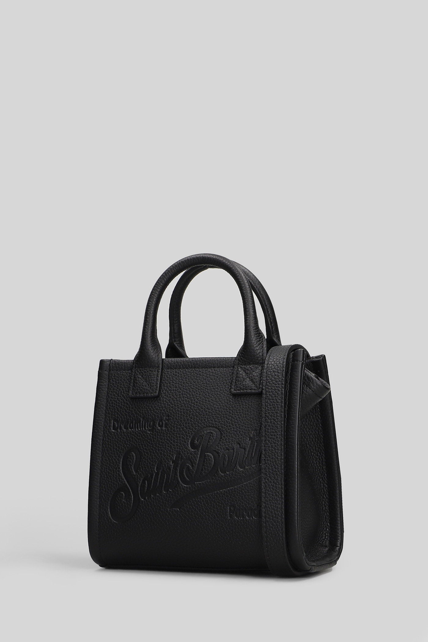 Vanity bag mini Tote in black leather Borse