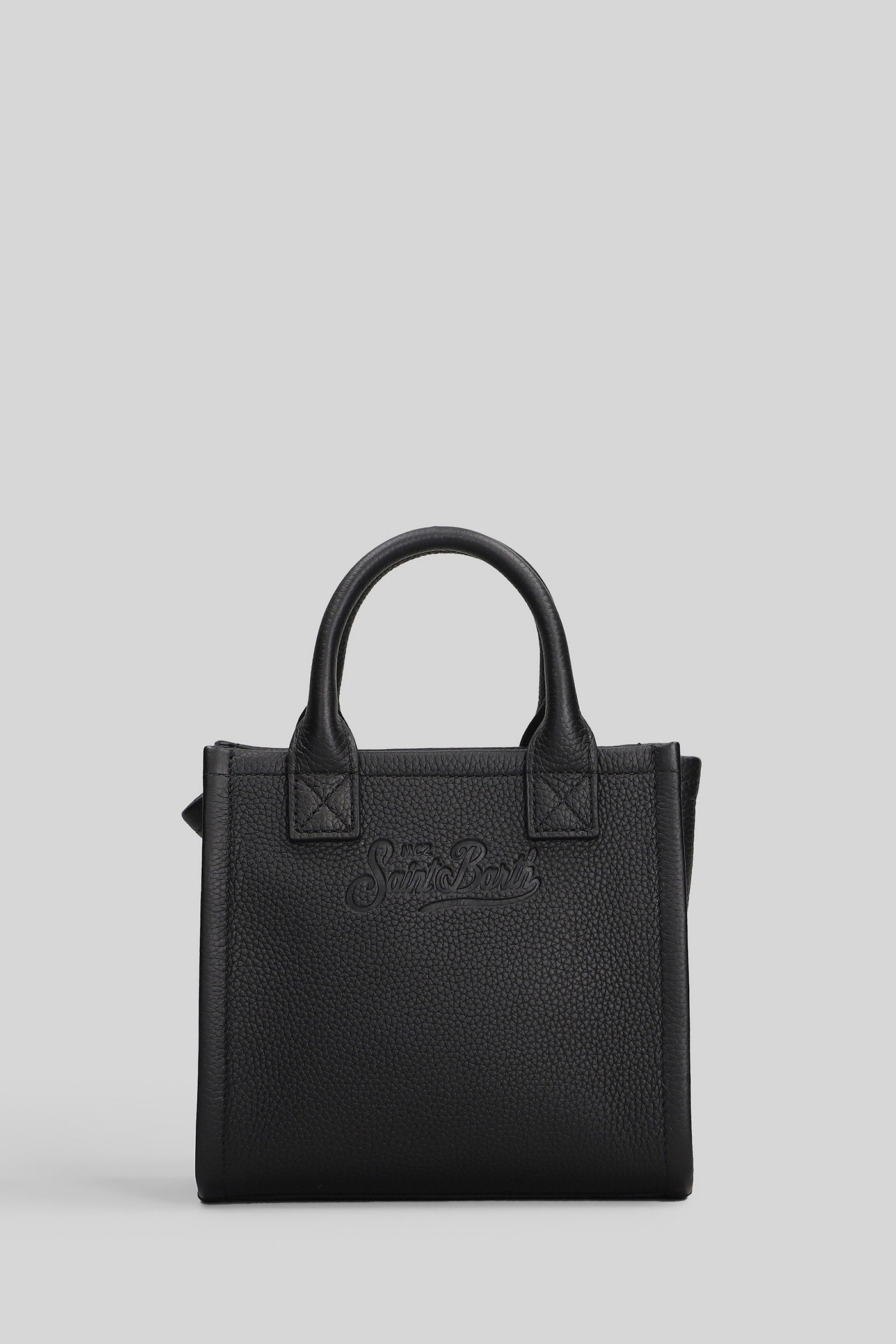 Vanity bag mini Tote in black leather Borse
