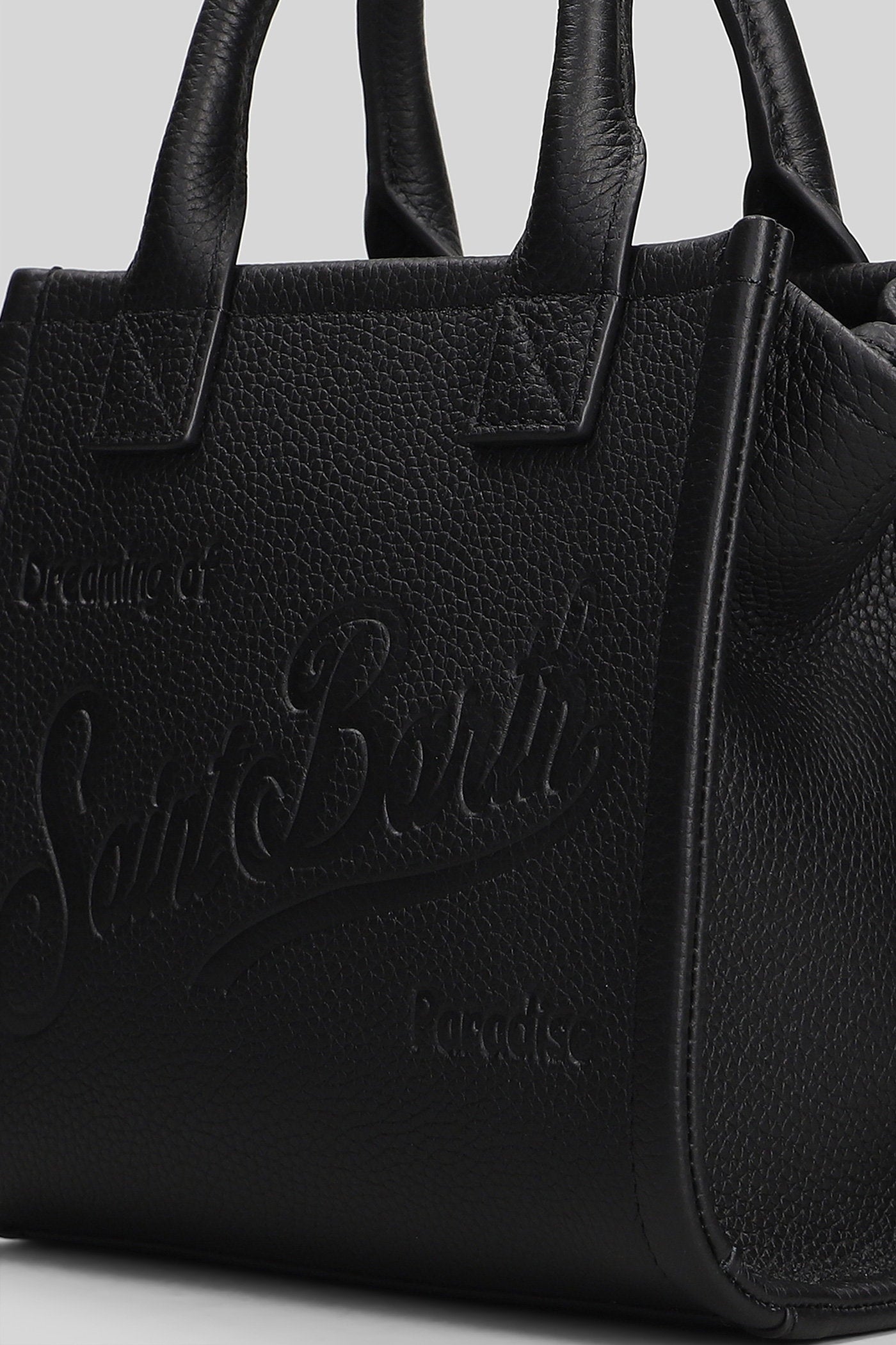 Vanity bag mini Tote in black leather Borse