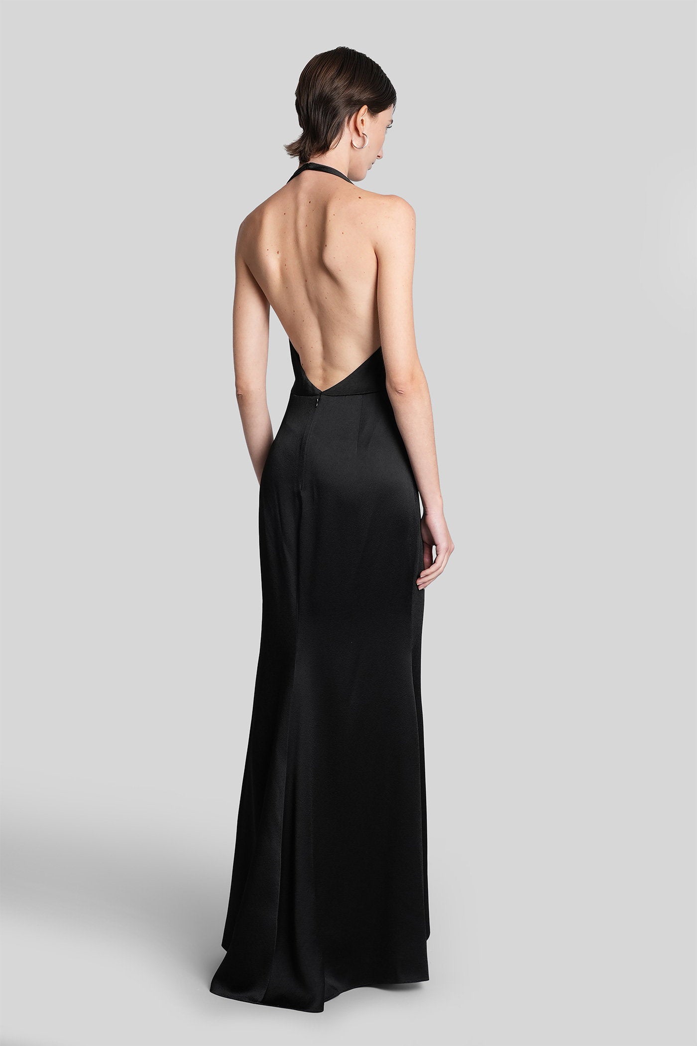 Long dress in black viscose Abbigliamento