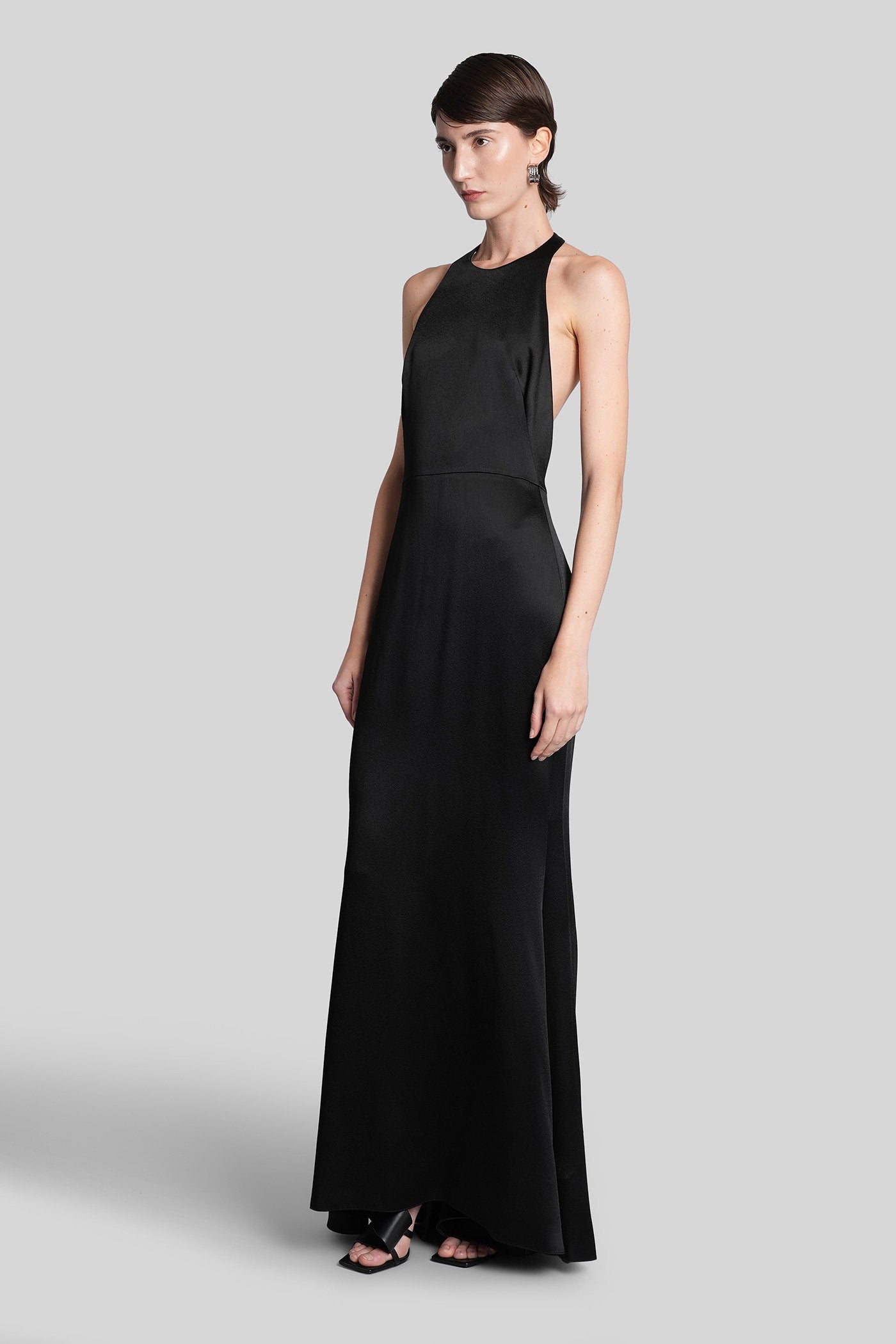 Long dress in black viscose Abbigliamento