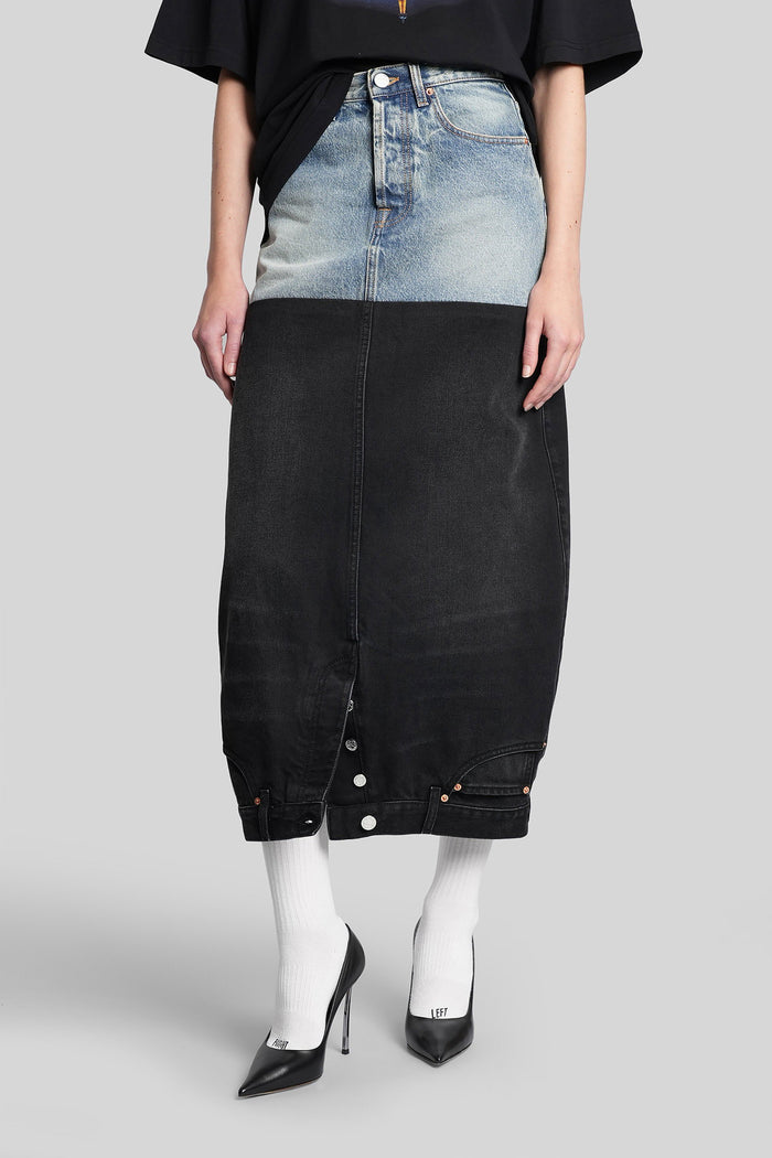 Skirt in blue cotton Abbigliamento