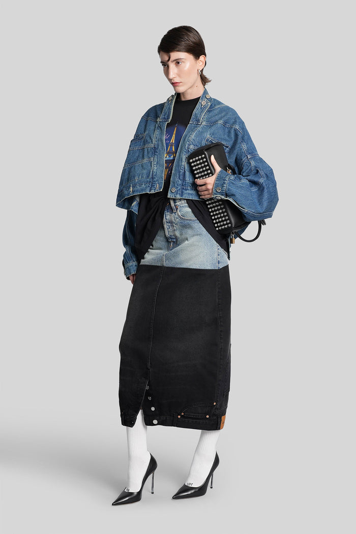 Skirt in blue cotton Abbigliamento
