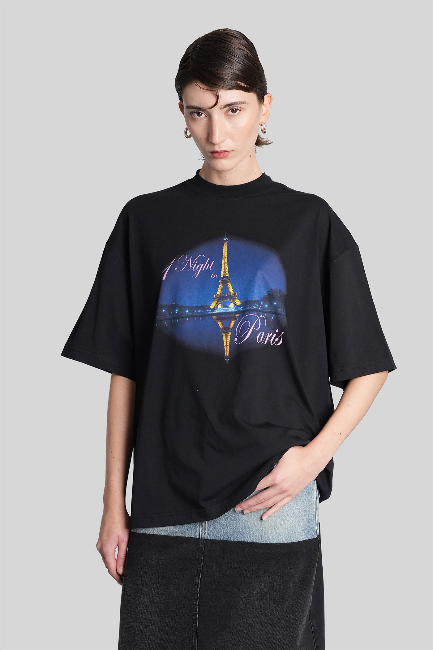 T-Shirt in black cotton Abbigliamento