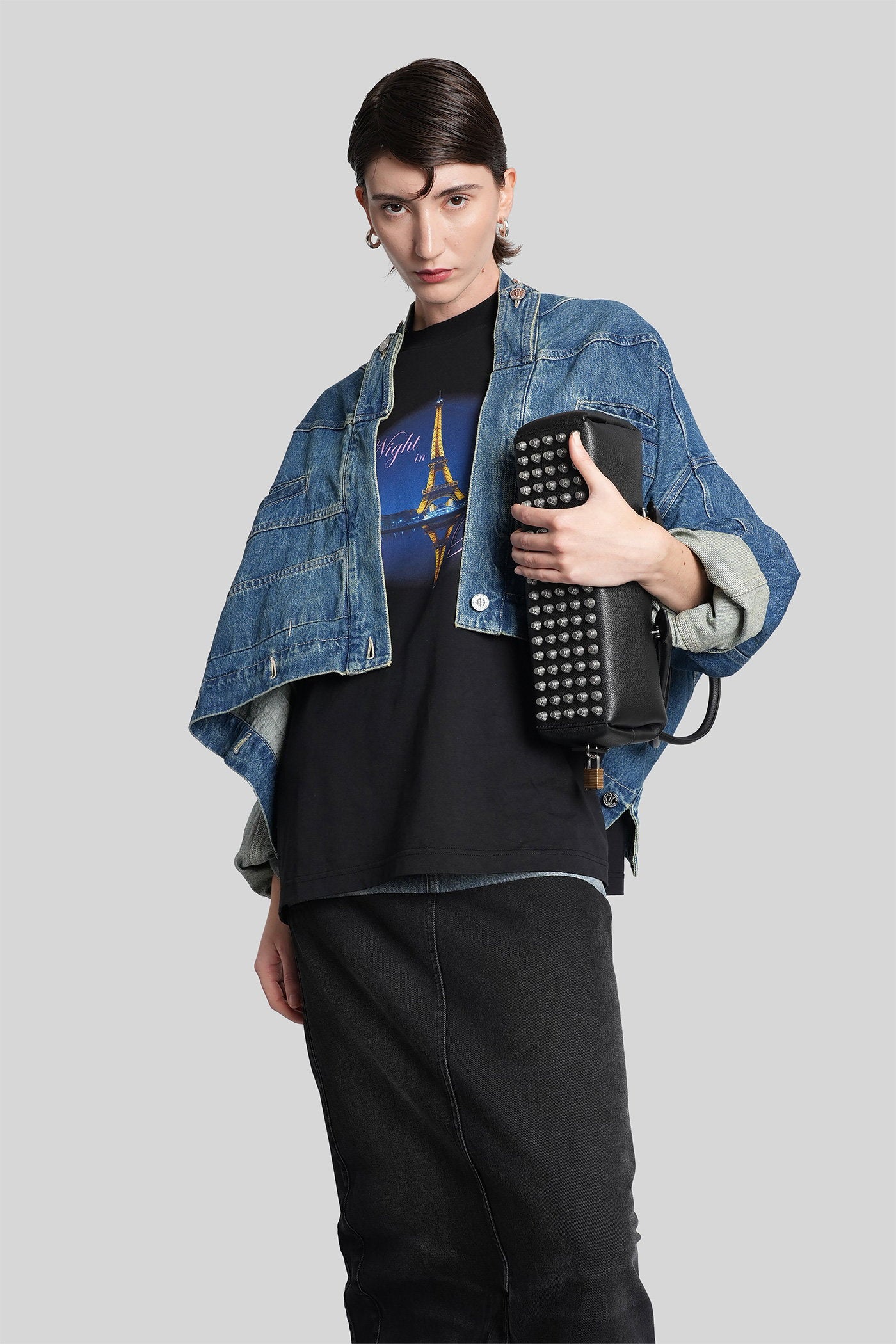 T-Shirt in black cotton Abbigliamento