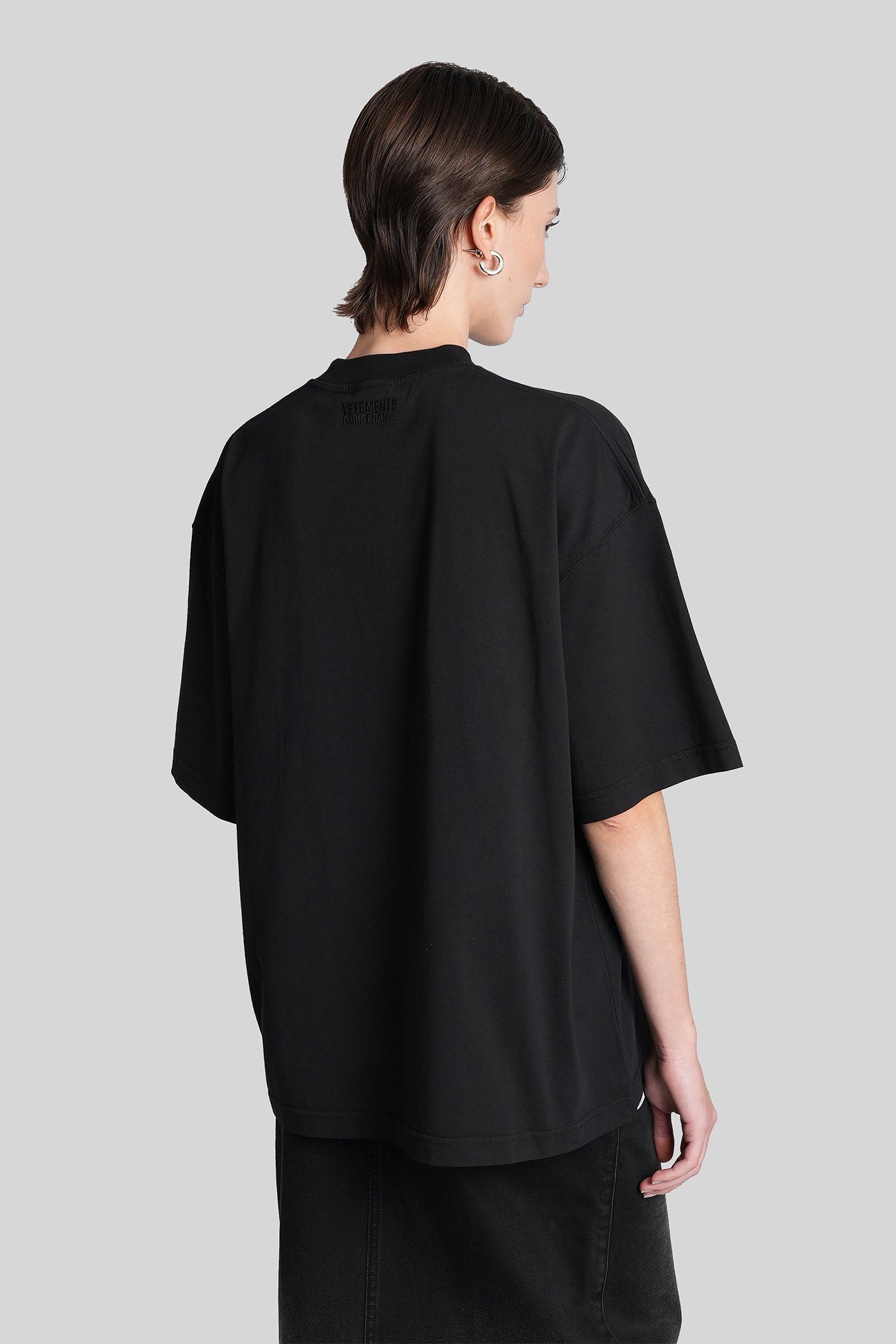 T-Shirt in black cotton Abbigliamento