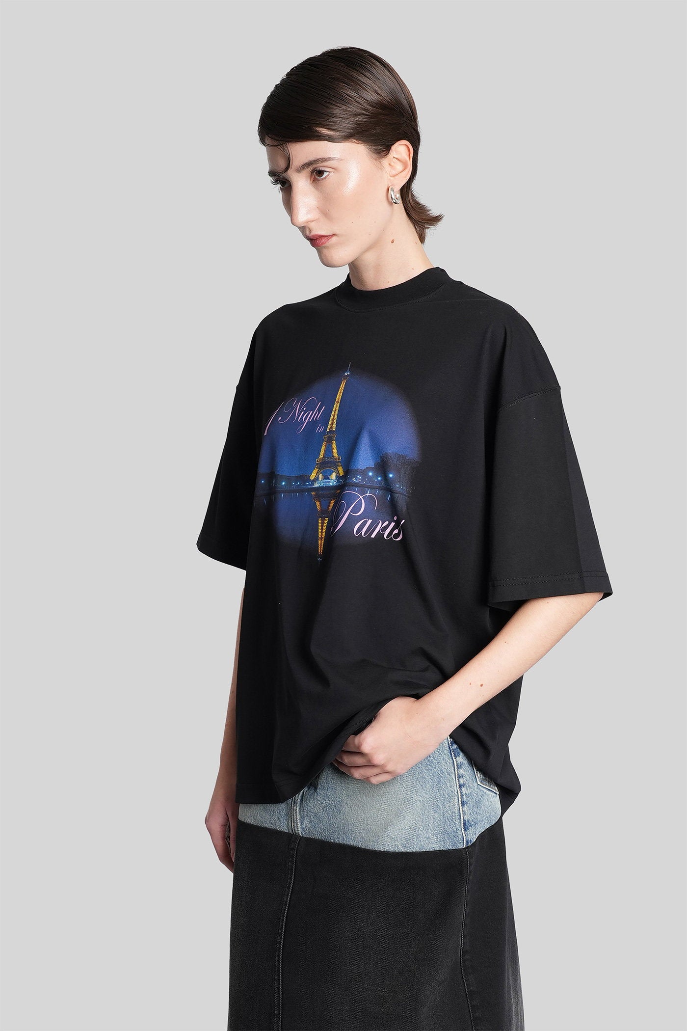 T-Shirt in black cotton Abbigliamento