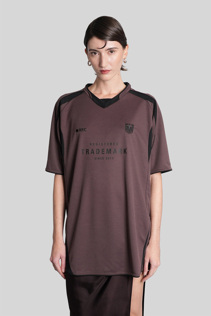 T-Shirt in brown polyester Abbigliamento