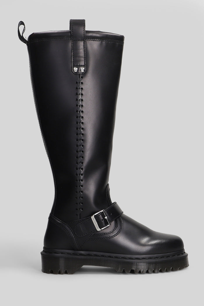 Anistone low heels boots in black leather Scarpe