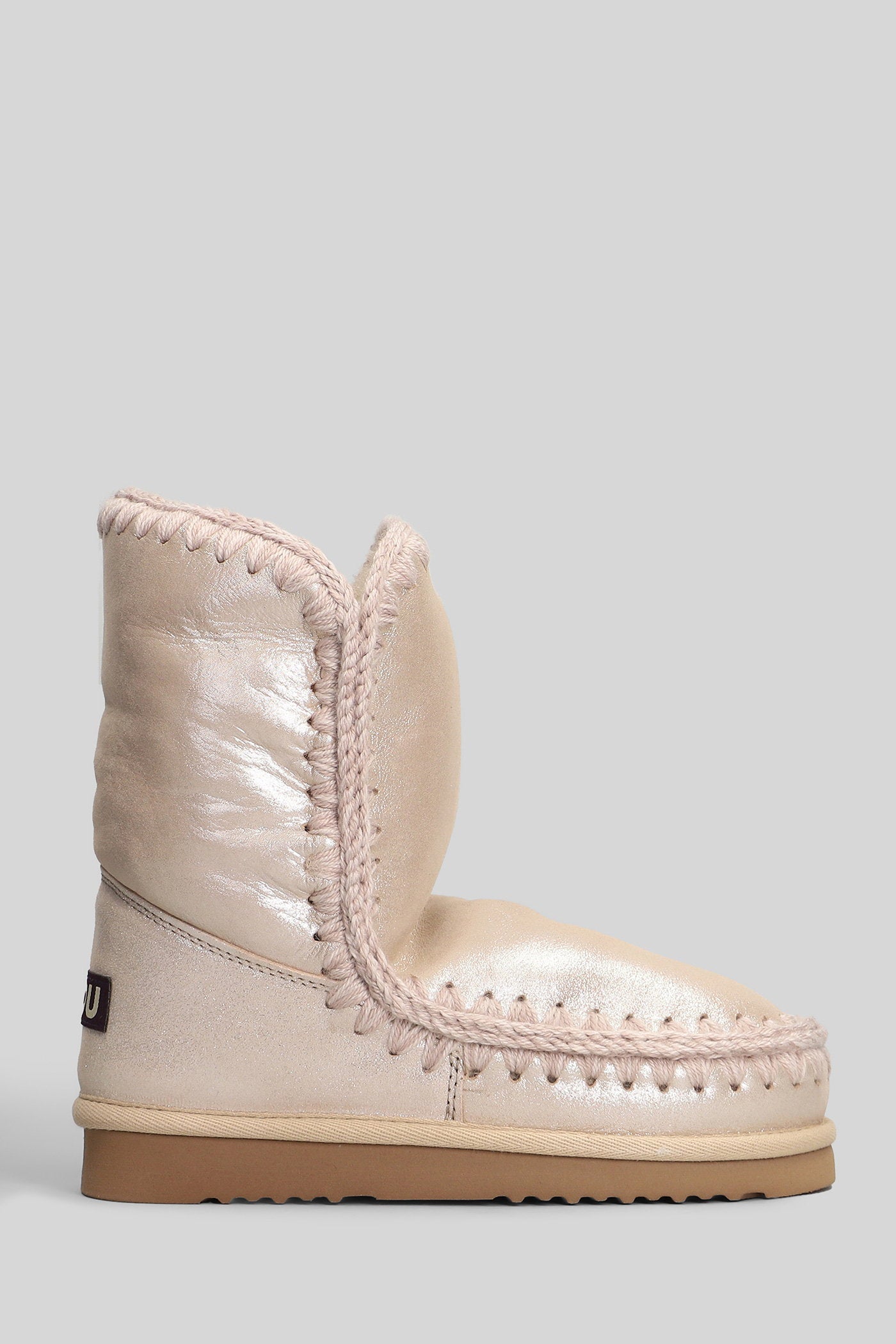 Eskimo 24 low heels Ankle boots in rose-pink glitter Scarpe