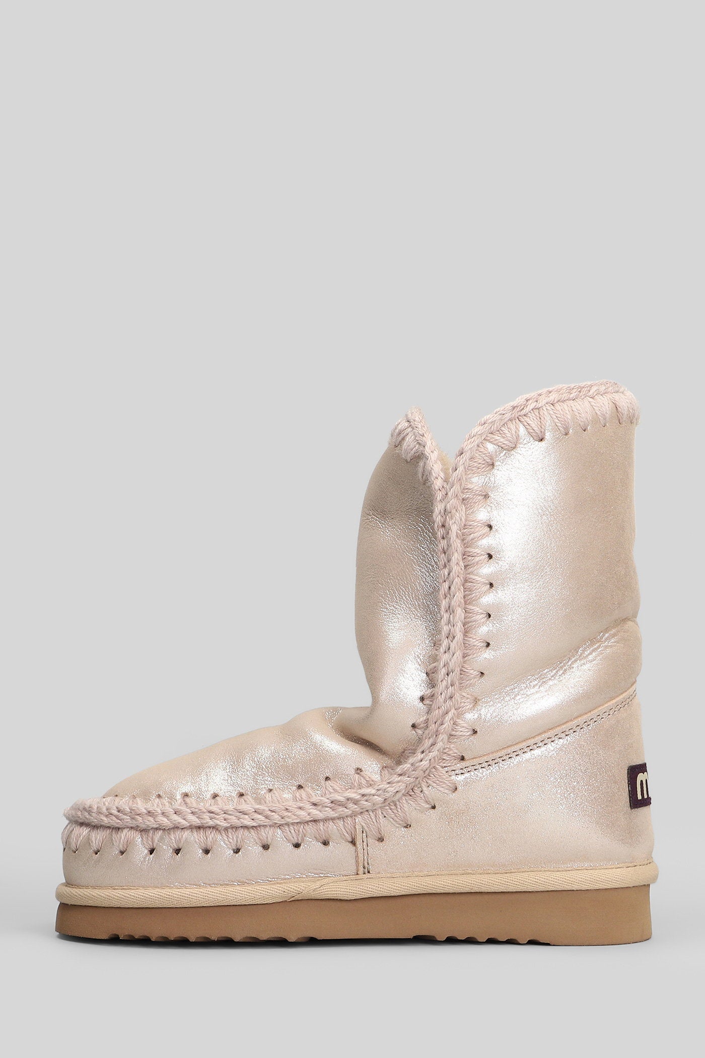 Eskimo 24 low heels Ankle boots in rose-pink glitter Scarpe