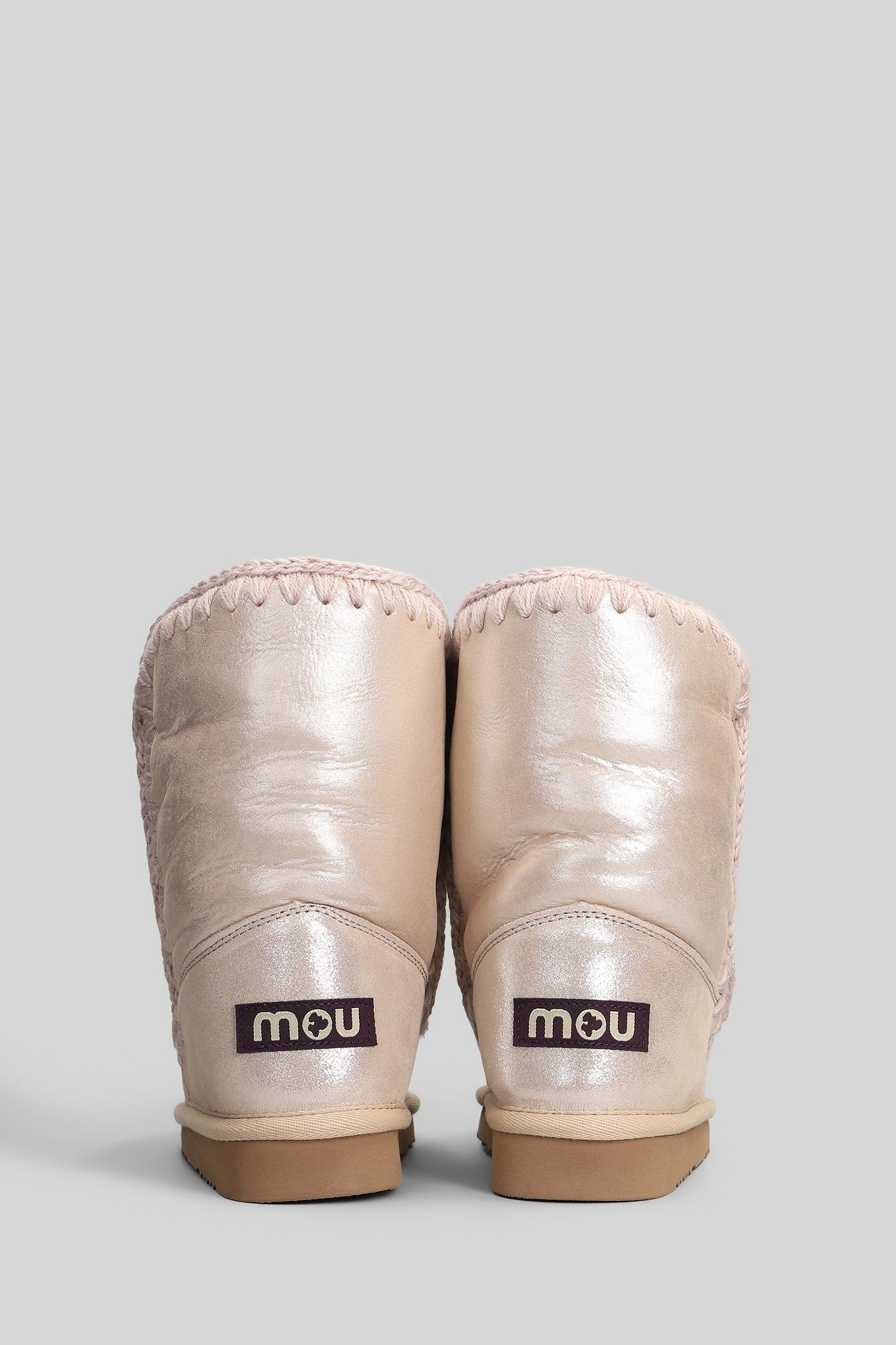 Eskimo 24 low heels Ankle boots in rose-pink glitter Scarpe