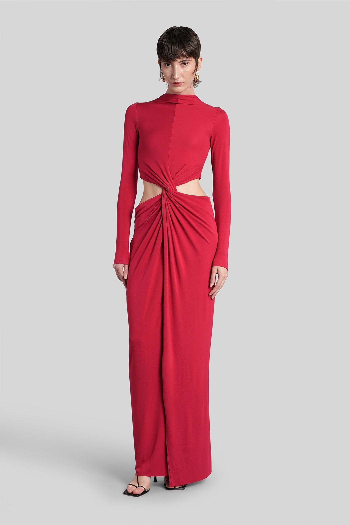Keri Long dress in red viscose Abbigliamento