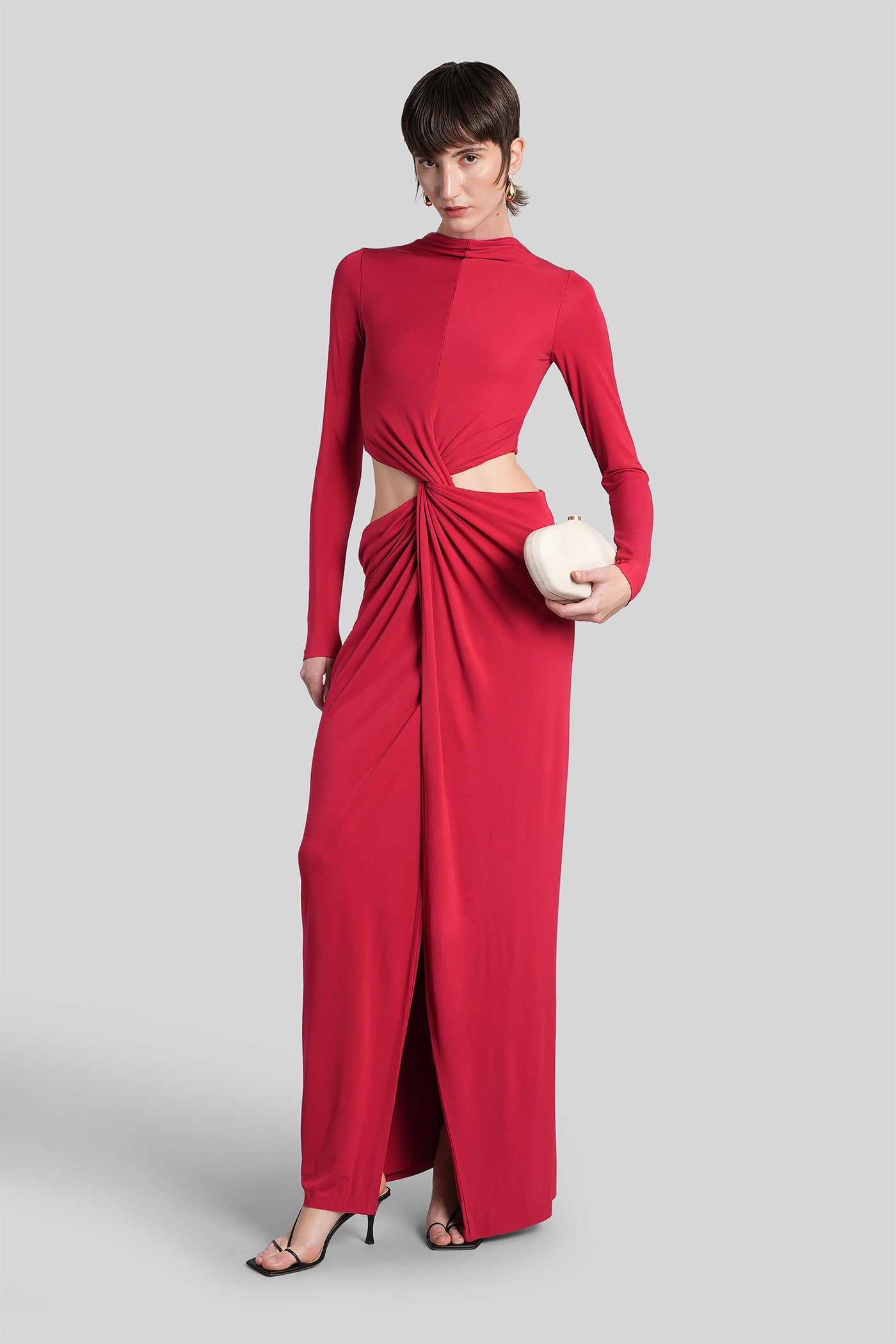 Keri Long dress in red viscose Abbigliamento