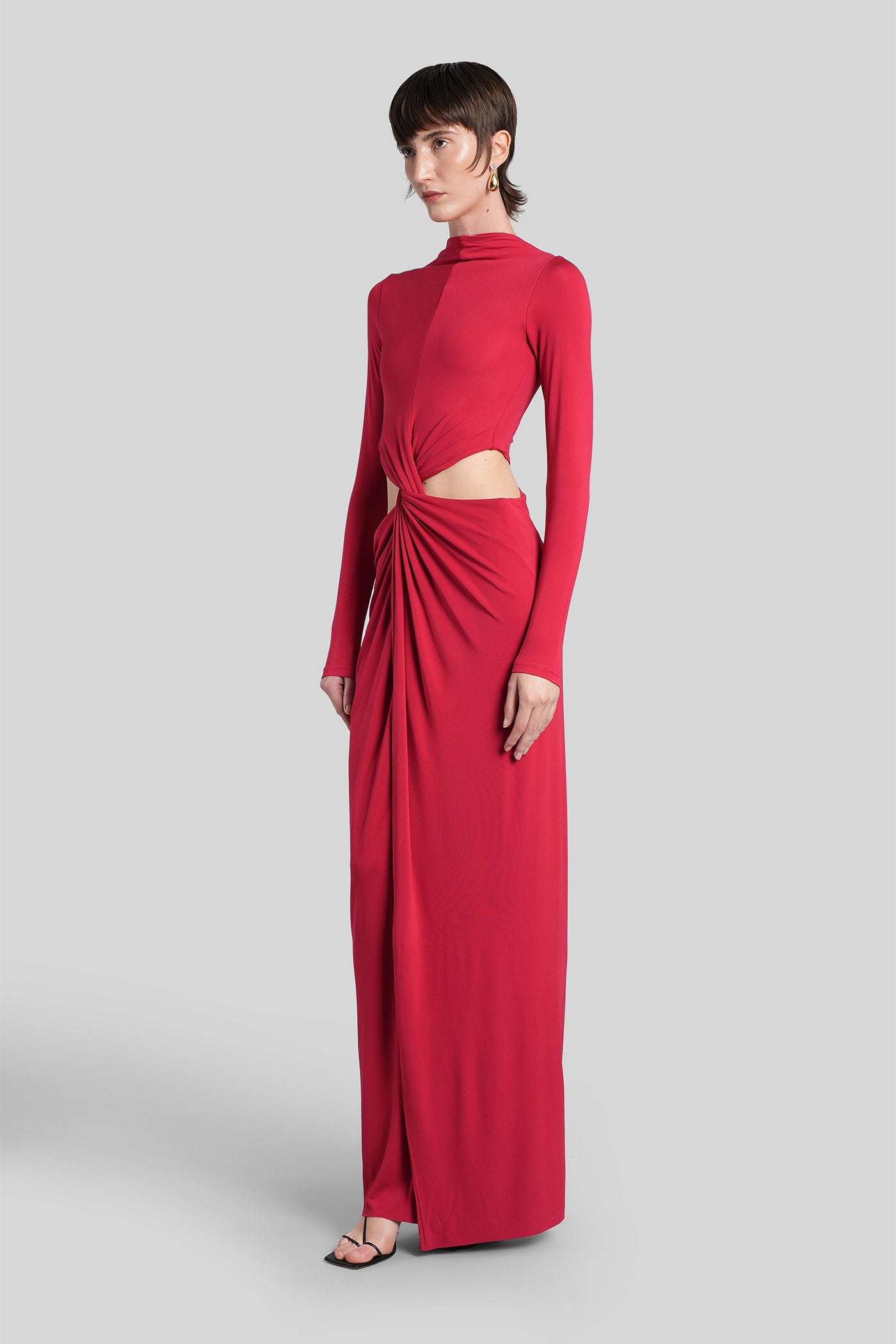 Keri Long dress in red viscose Abbigliamento