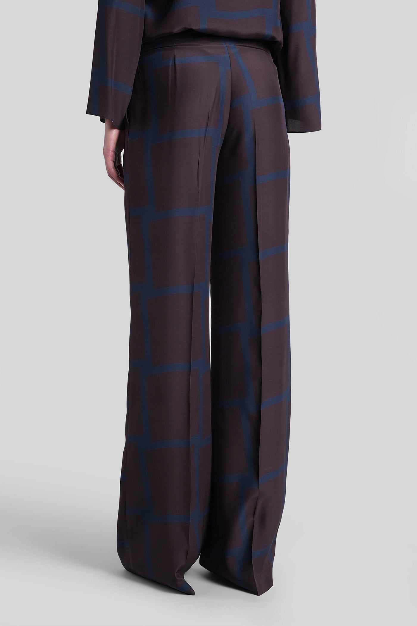 Valerie pant in bordeaux silk Abbigliamento