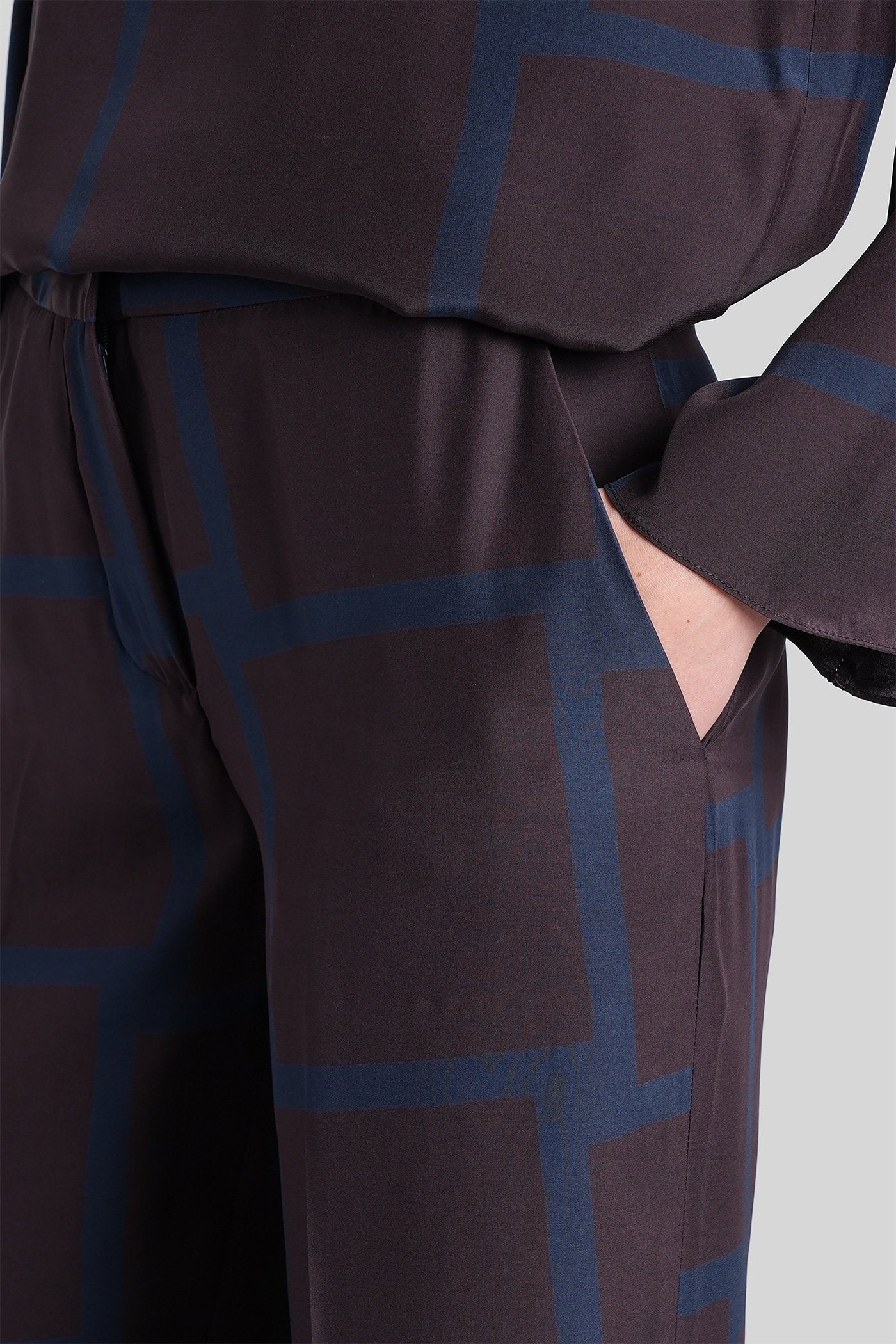 Valerie pant in bordeaux silk Abbigliamento
