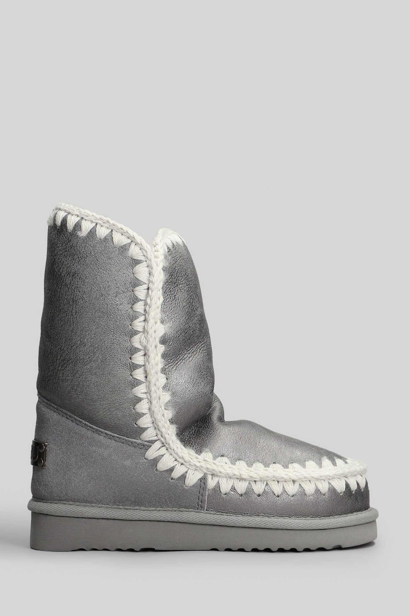 Eskimo 24 low heels Ankle boots in silver glitter Scarpe