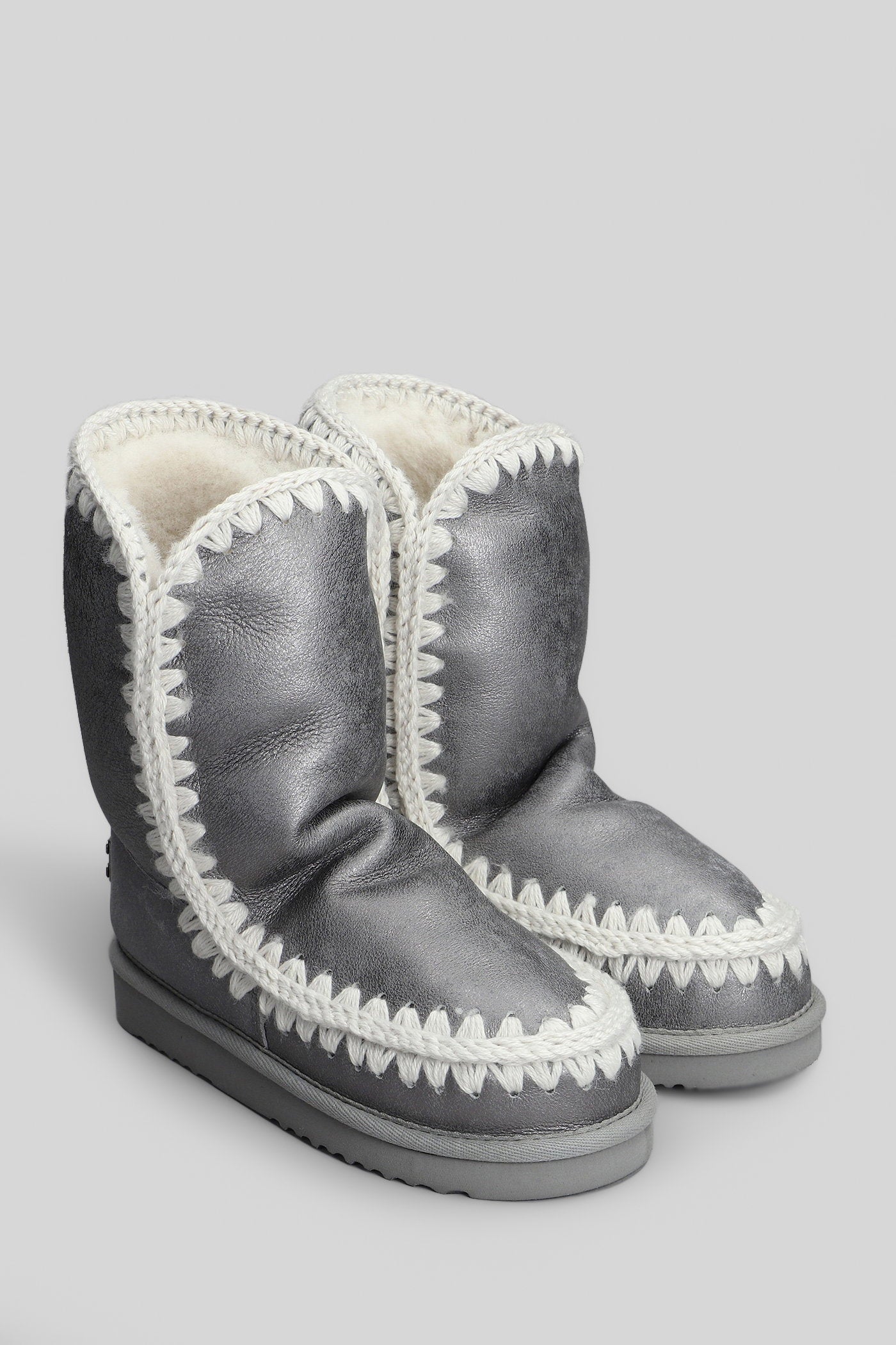 Eskimo 24 low heels Ankle boots in silver glitter Scarpe