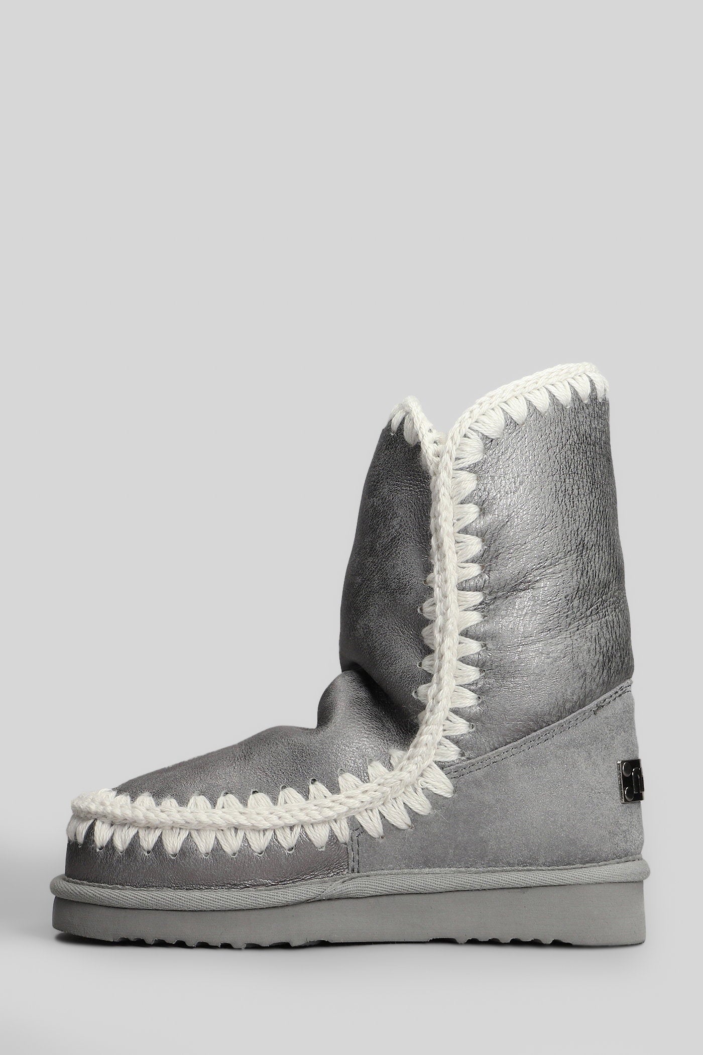 Eskimo 24 low heels Ankle boots in silver glitter Scarpe
