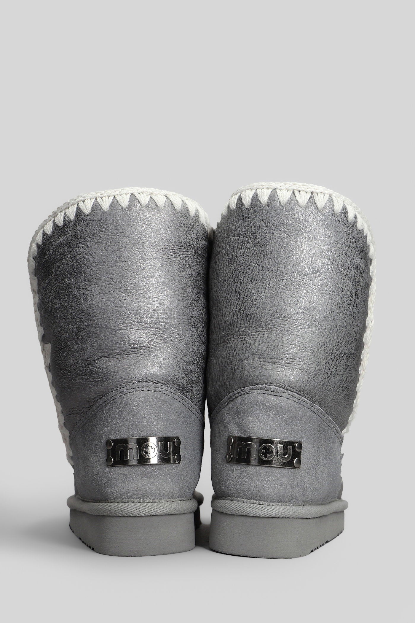Eskimo 24 low heels Ankle boots in silver glitter Scarpe