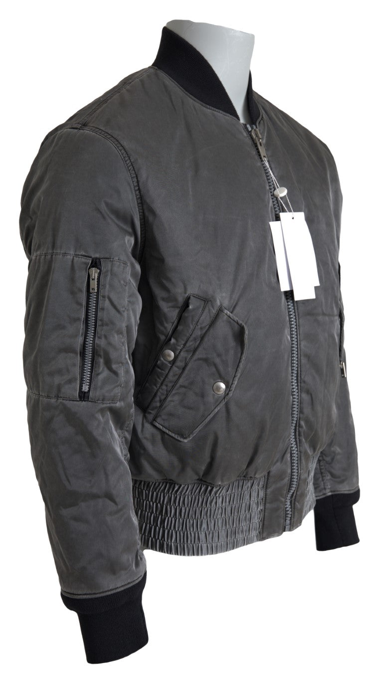 MM6 Maison Margiela 100% Nylon bomber jacket in gray