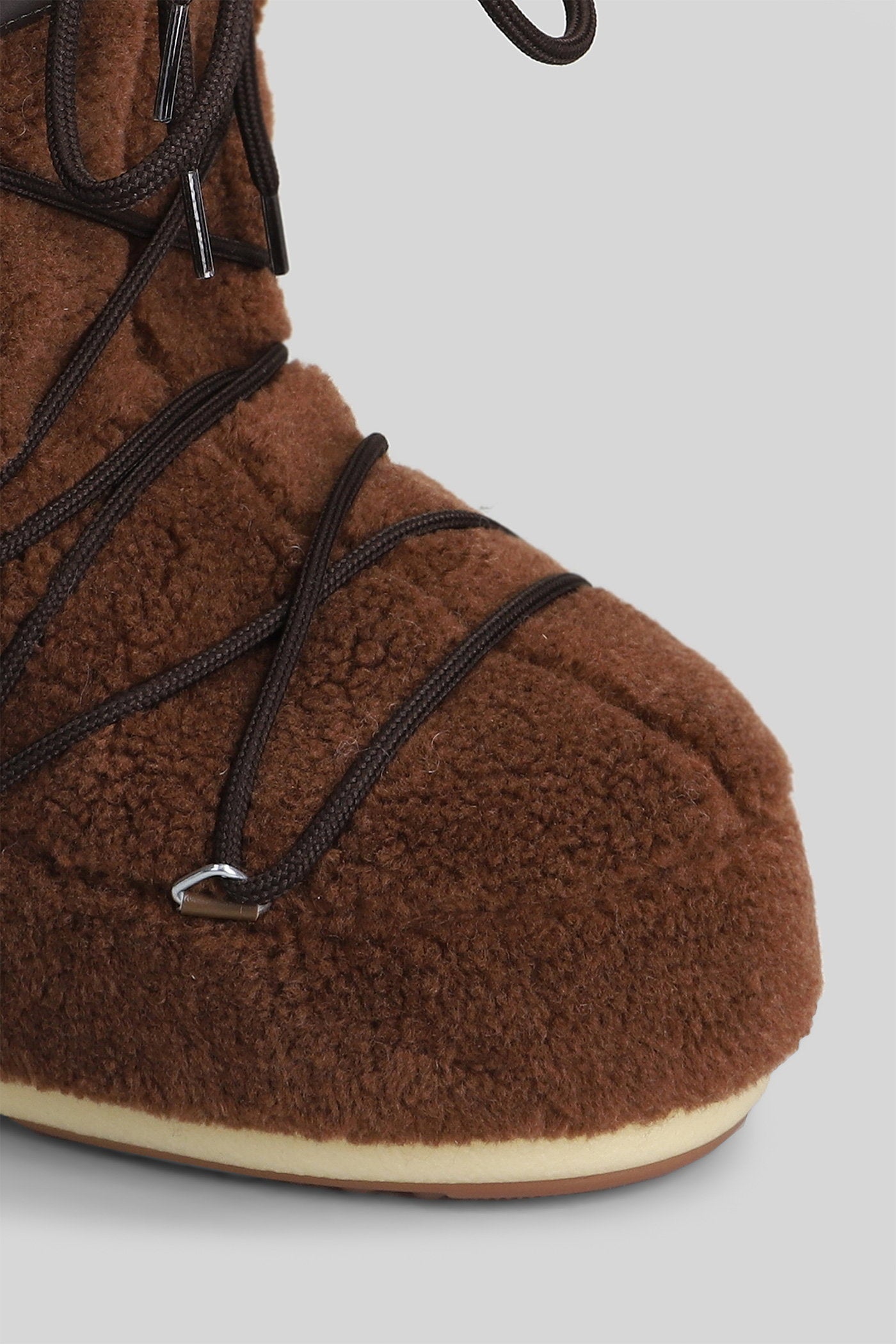 Mb icon fleece low heels boots in brown acrylic Scarpe