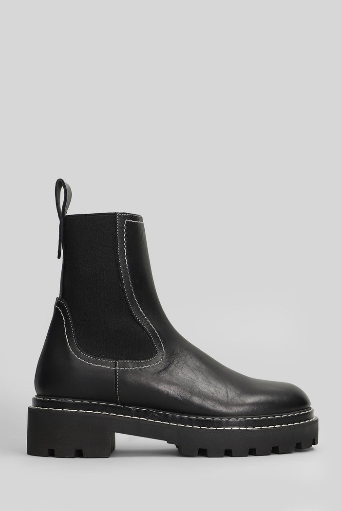 Asiago low heels Ankle boots in black leather Scarpe