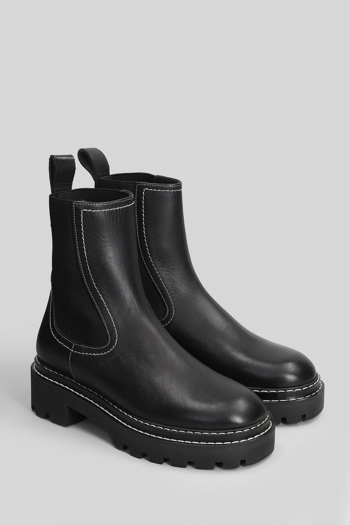 Asiago low heels Ankle boots in black leather Scarpe