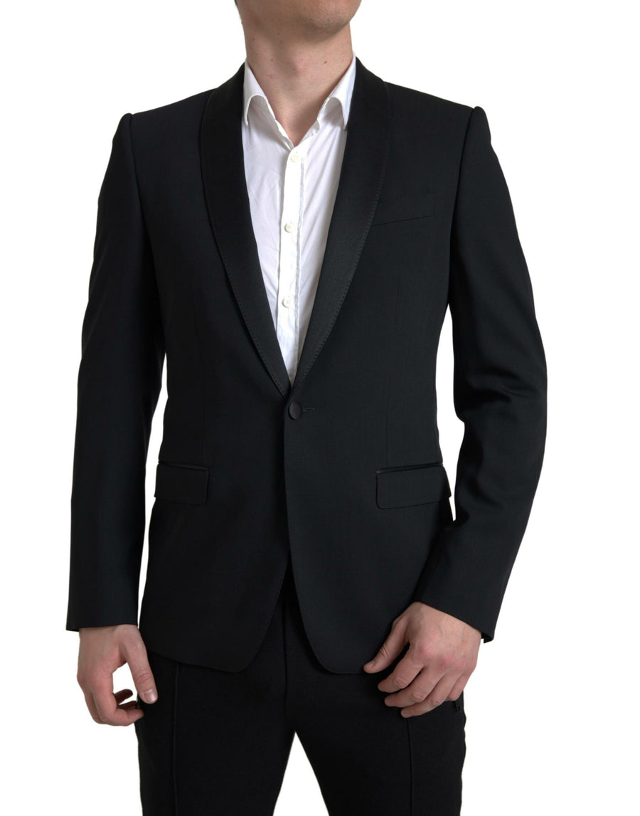 Black Wool Single Breasted Martini Blazer Virgin Clothing