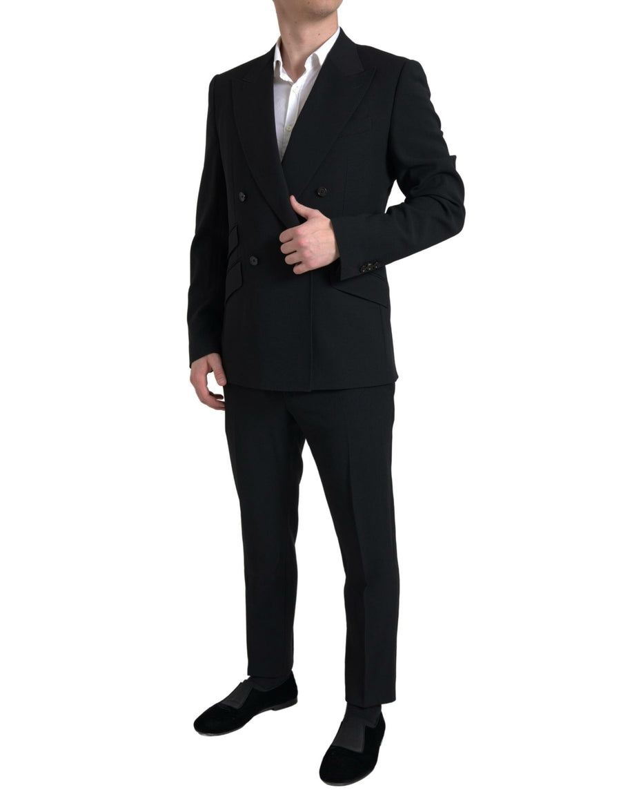 Dolce & Gabbana 100% Virgin Wool (shell); 97% Silk pant suit in black