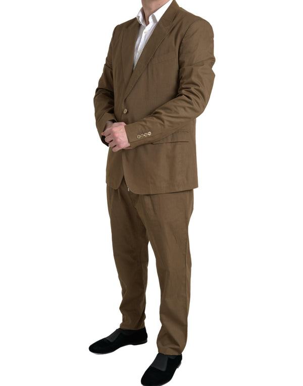Dolce & Gabbana 70% Cotton 30% Silk pant suit in brown