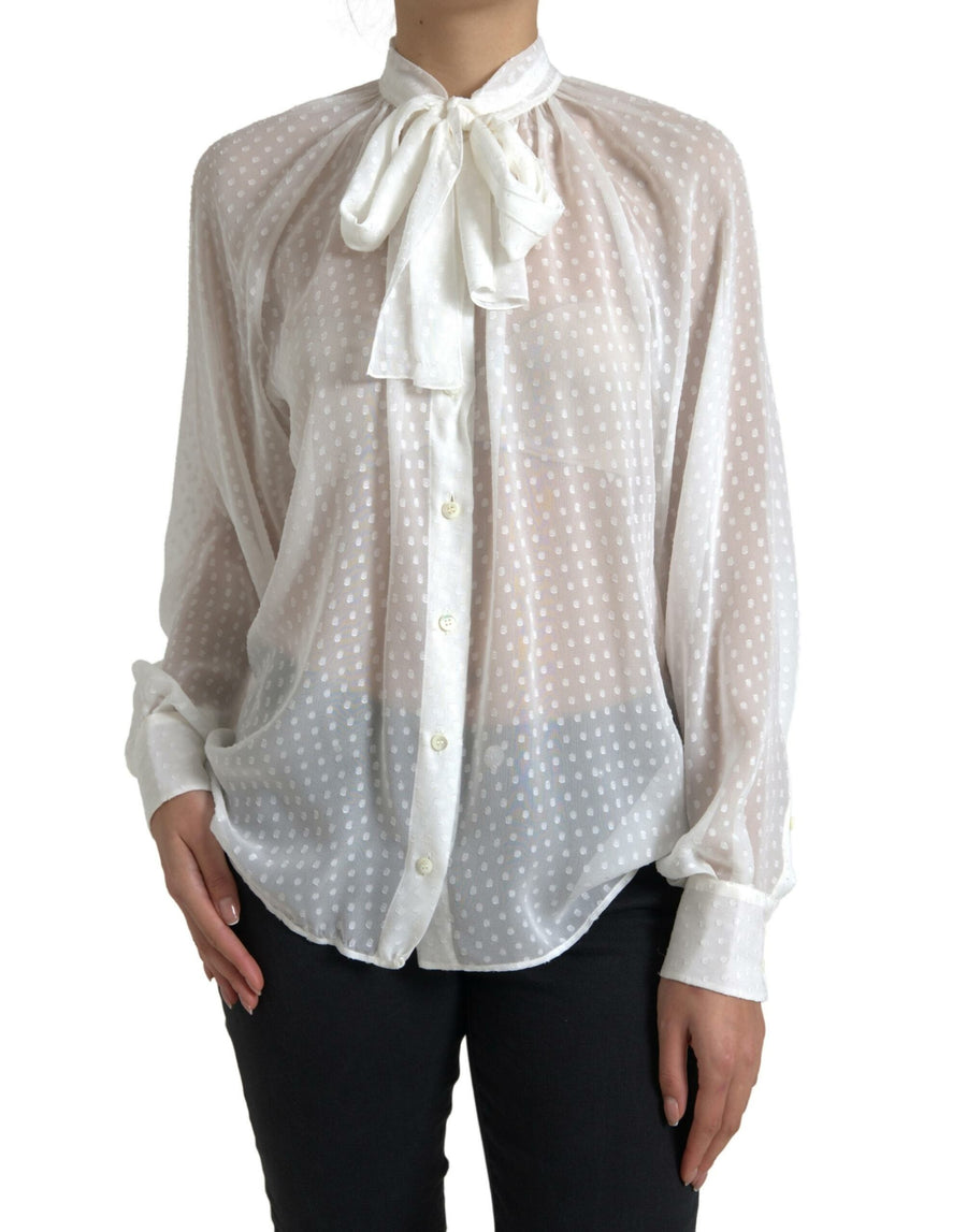 Dolce & Gabbana 100% Silk blouse in white